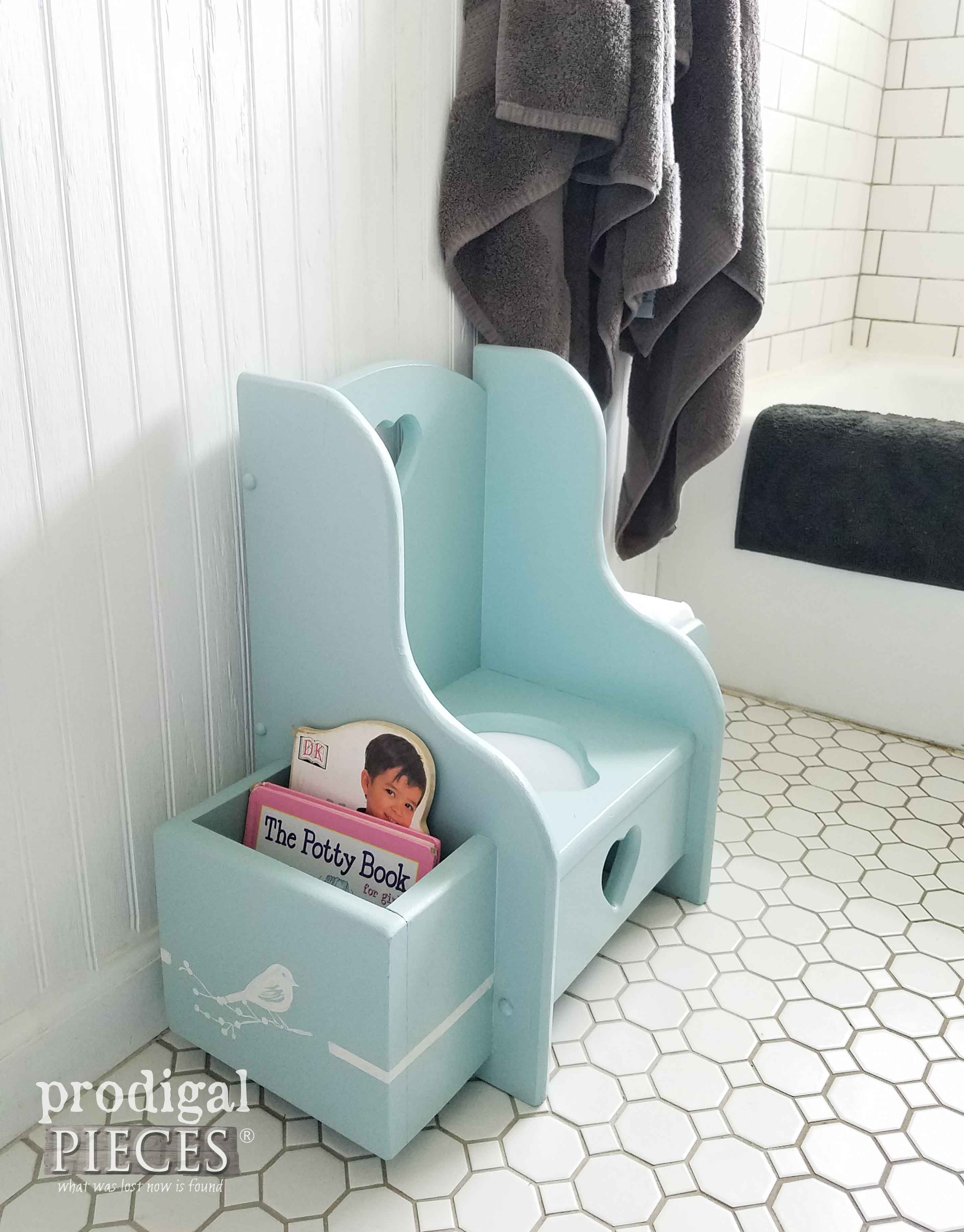 Vintage Potty Chair gets cute-factor update with paint by Prodigal Pieces | prodigalpieces.com