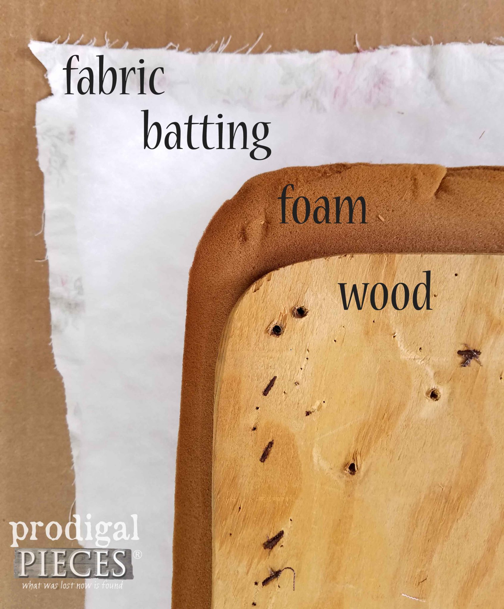 Layers for Upholstering a Footstool by Prodigal Pieces | prodigalpieces.com
