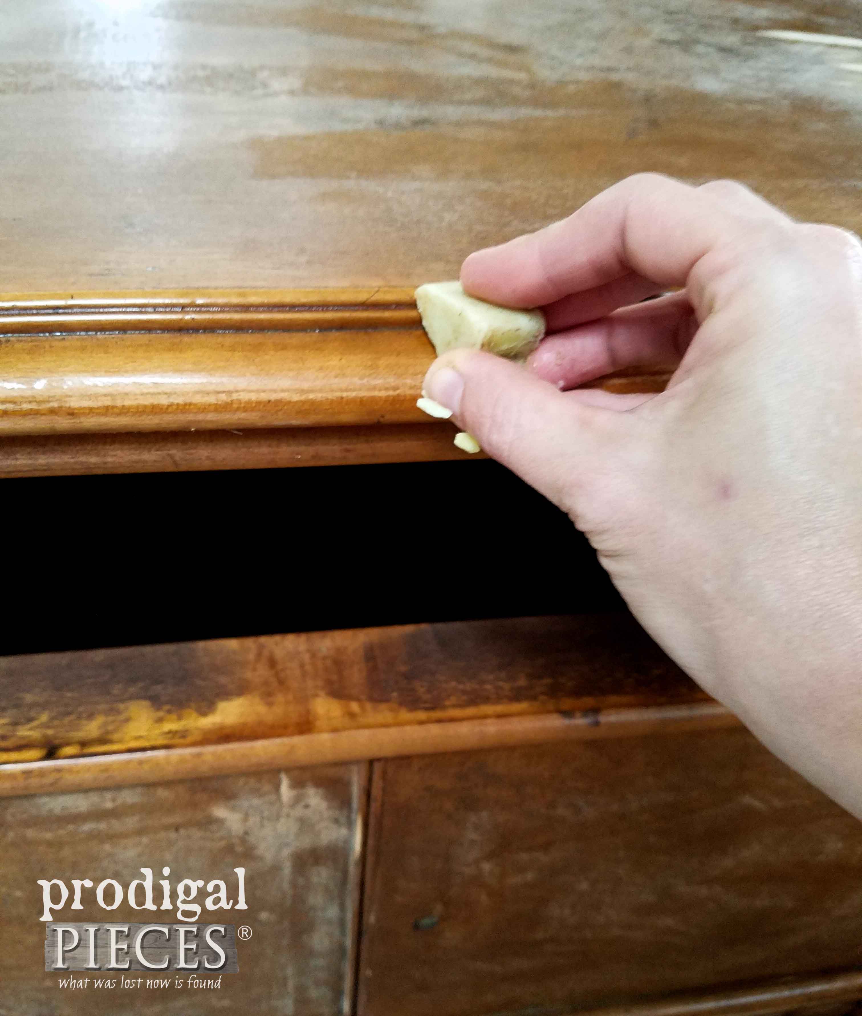 Waxing Chest for Distressing | Prodigal Pieces | prodigalpieces.com