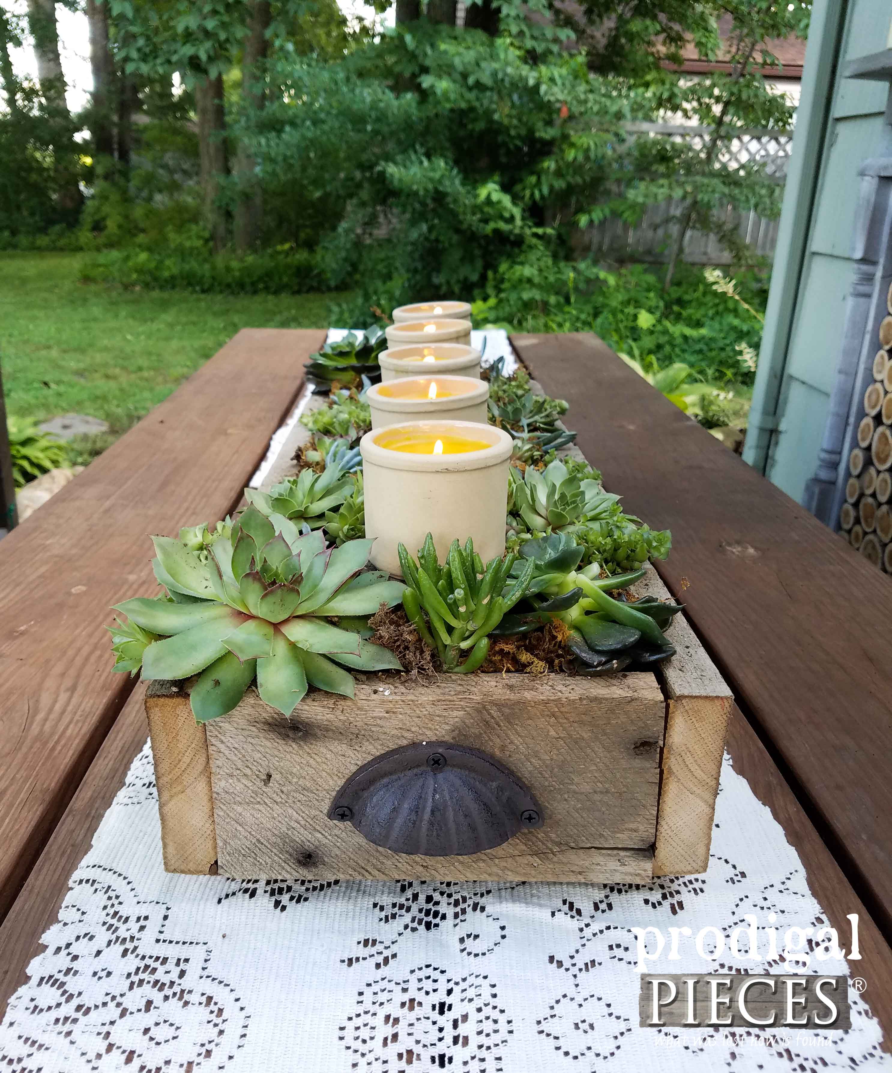 Reclaimed Barn Wood and Succulent Centerpiece with Tutorial by Prodigal Pieces | prodigalpieces.com