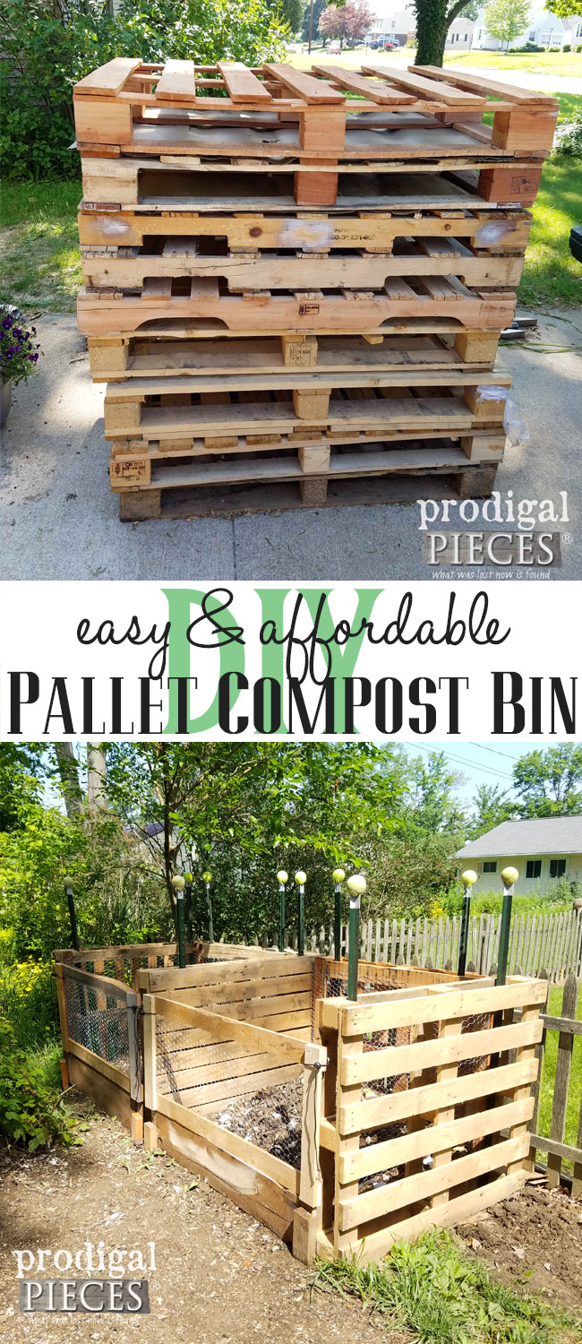 Build this Easy & Affordable Pallet Compost Bin. Tutorial, plus tips on Composting by Prodigal Pieces | prodigalpieces.com