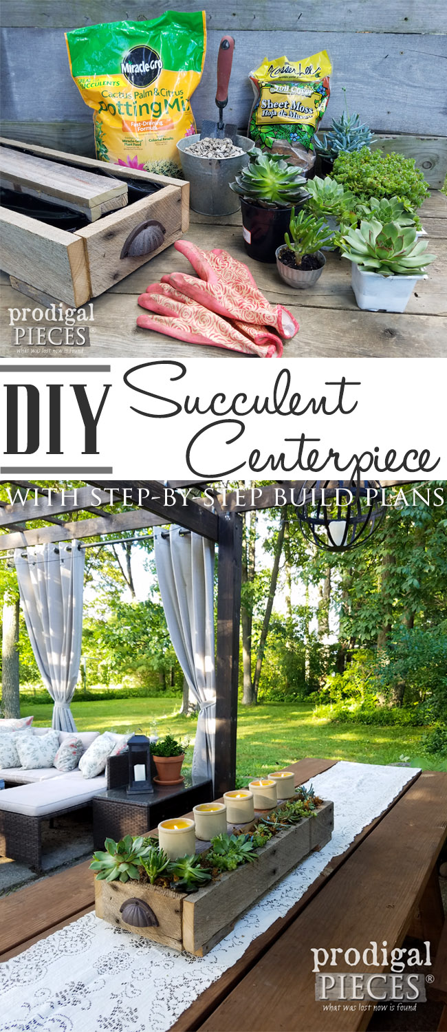 Get your build on with this simple, yet gorgeous DIY succulent planter. Use it for weddings, indoor, and outdoor decor. Plans here at Prodigal Pieces | prodigalpieces.com
