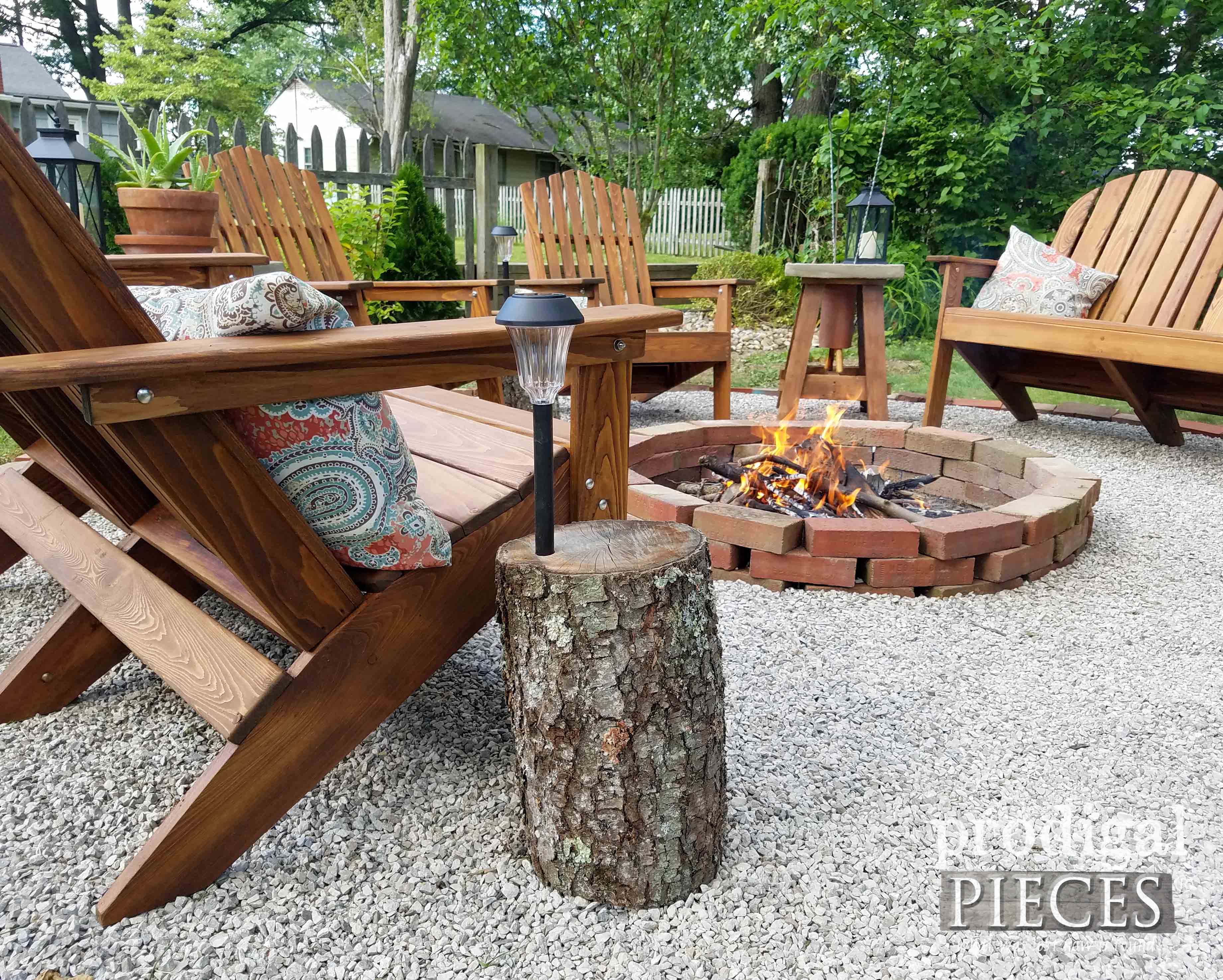 DIY Repurposed Log Table with Solar Light by Prodigal Pieces | prodigalpieces.com