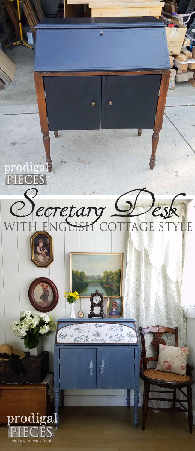 What a transformation! A Vintage Secretary Desk Radio is transformed into an English Cottage gem by Prodigal Pieces. A must see! | prodigalpieces.com