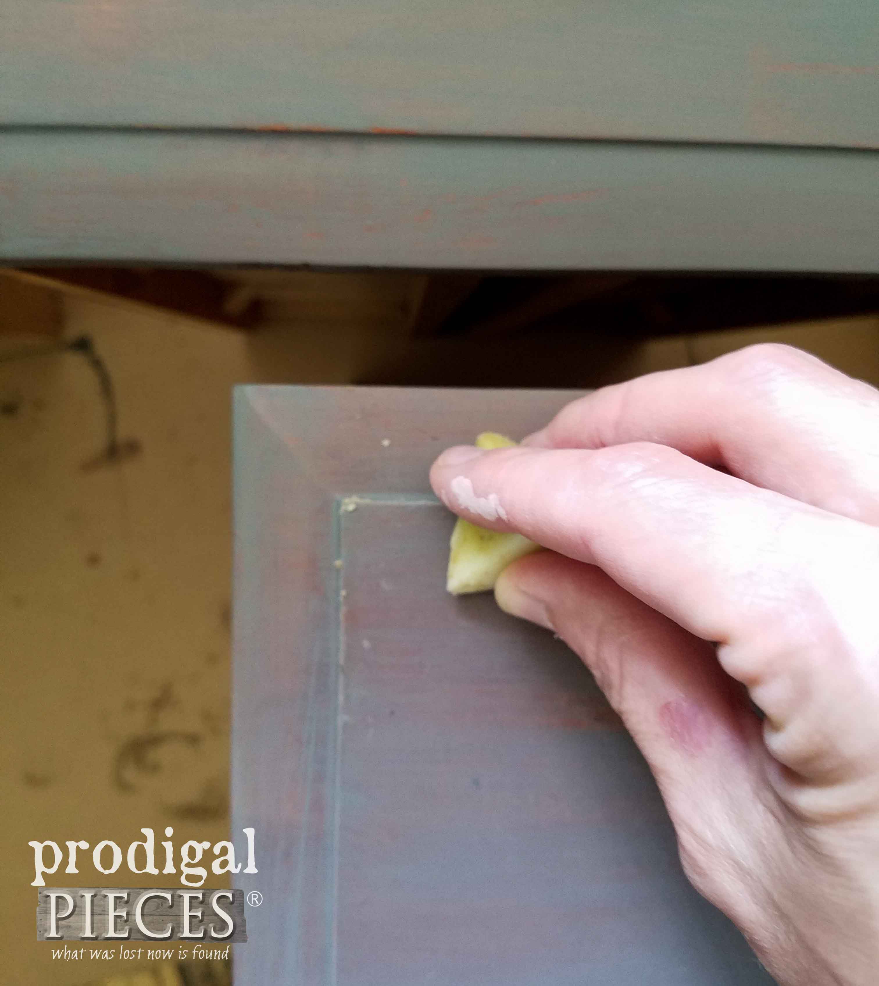 Adding Wax to Drawers for Distressing Method | Prodigal Pieces | prodigalpieces.com
