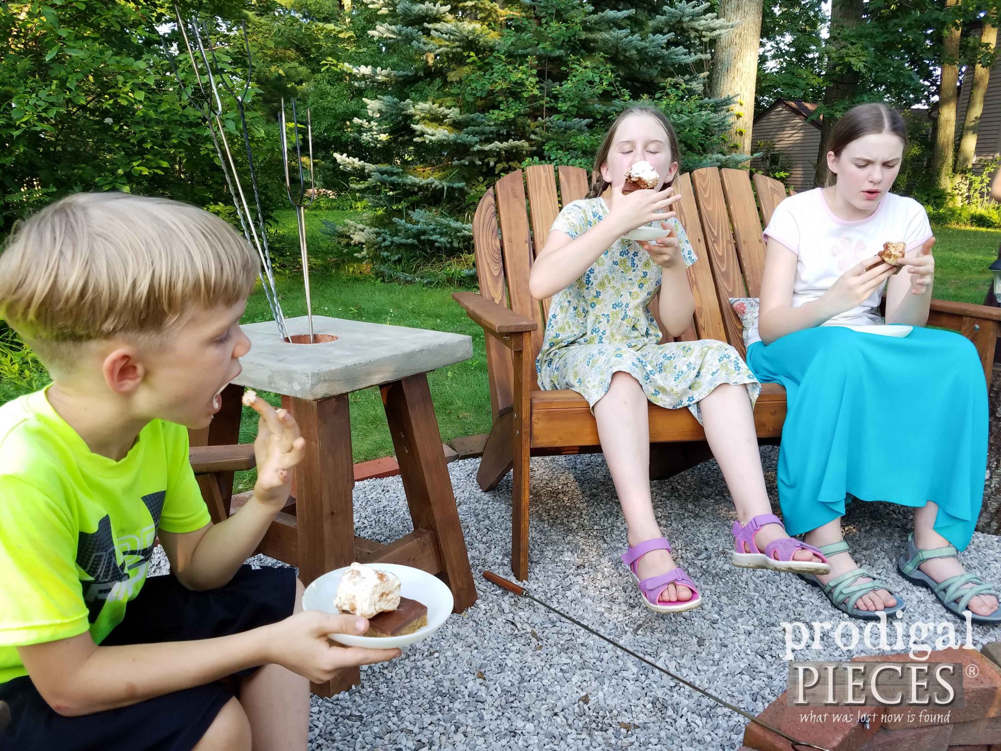 Family Eating Homemade Grain-Free S'mores. Recipe by Prodigal Pieces | prodigalpieces.com