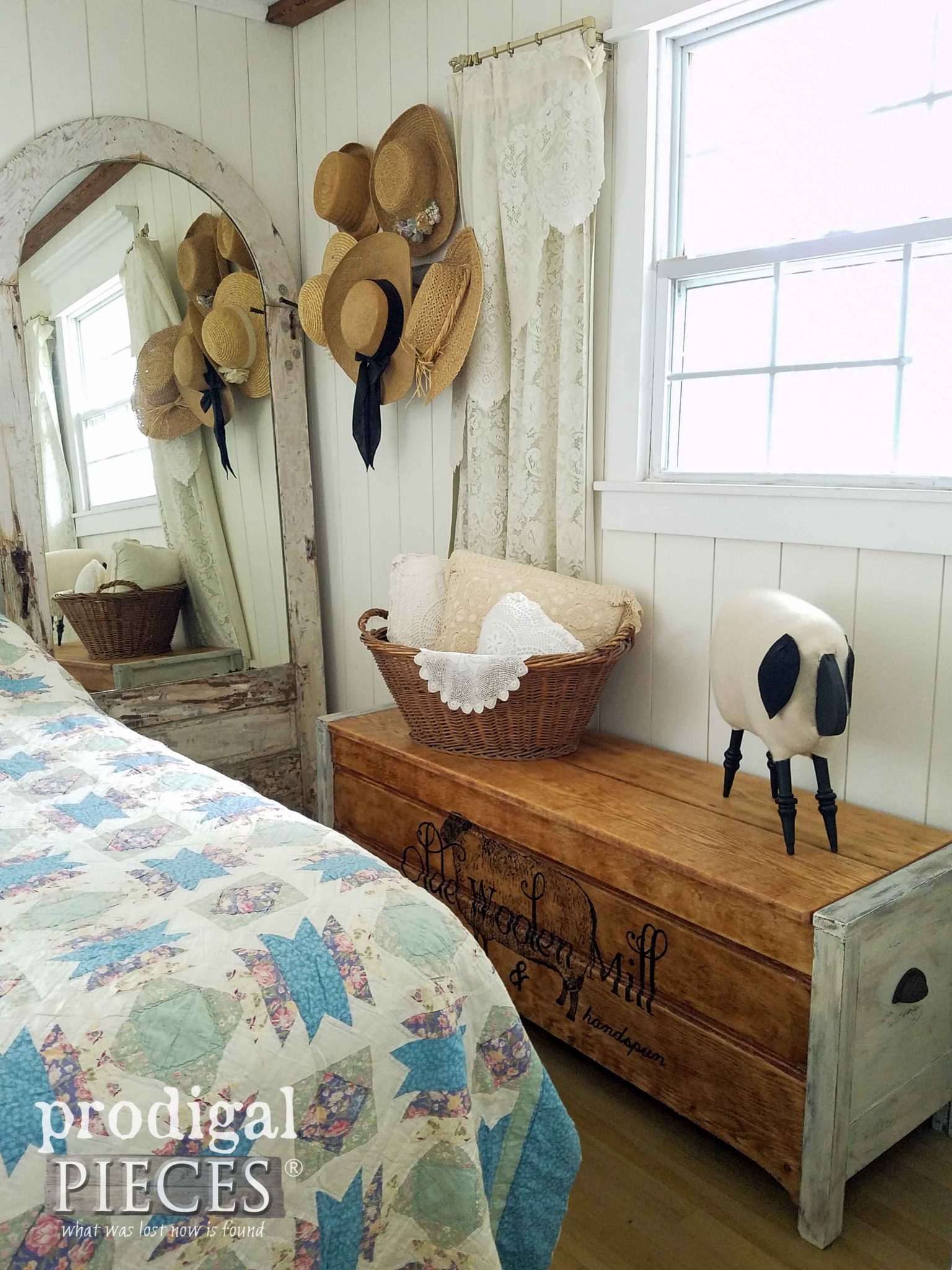 Farmhouse Bedroom with Blanket Chest by Prodigal Pieces | prodigalpieces.com