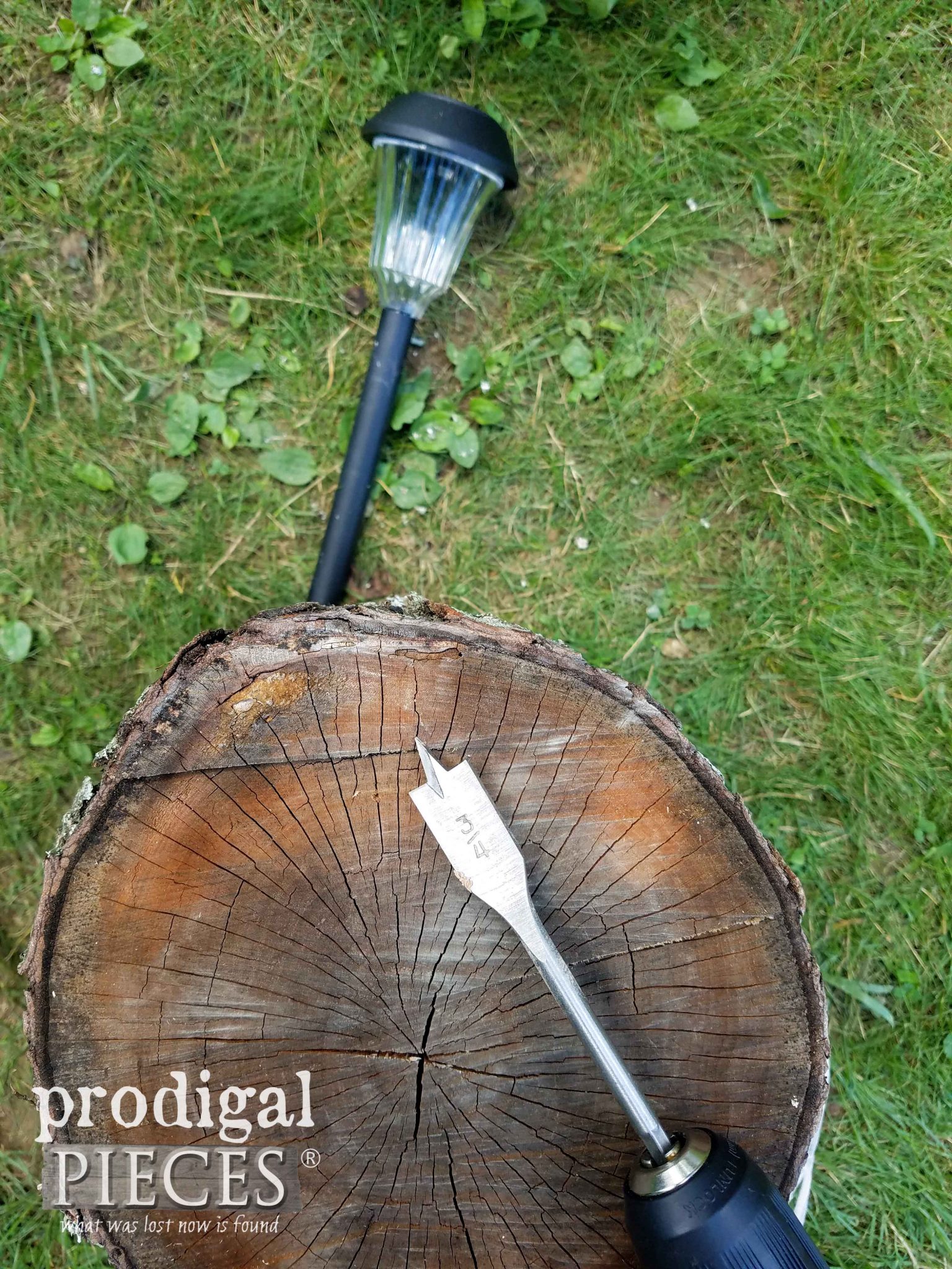 Creating a DIY Solar Lamp with a Log by Prodigal Pieces | prodigalpieces.com