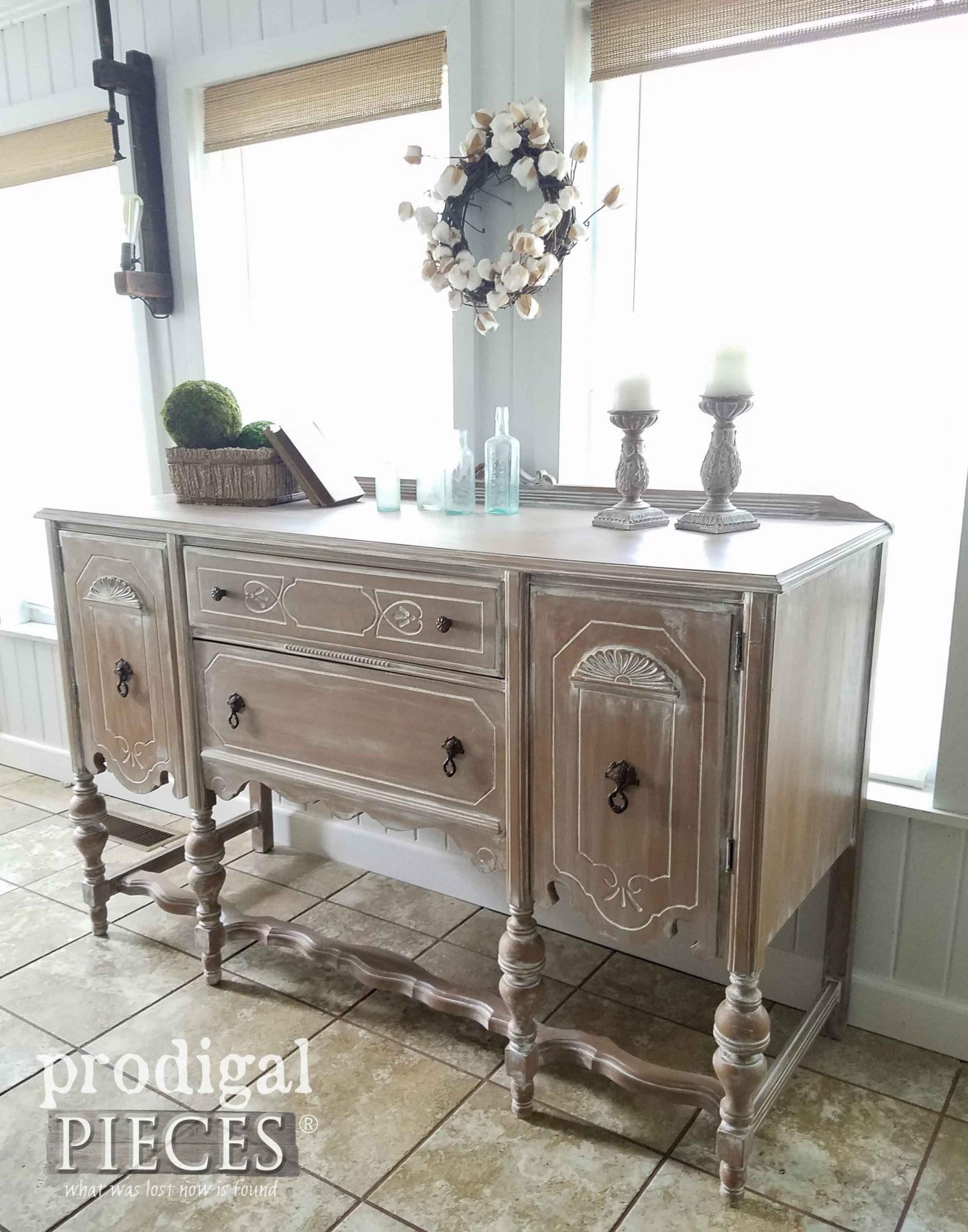 Antique Buffet Makeover with Farmhouse Style by Prodigal Pieces | prodigalpieces.com