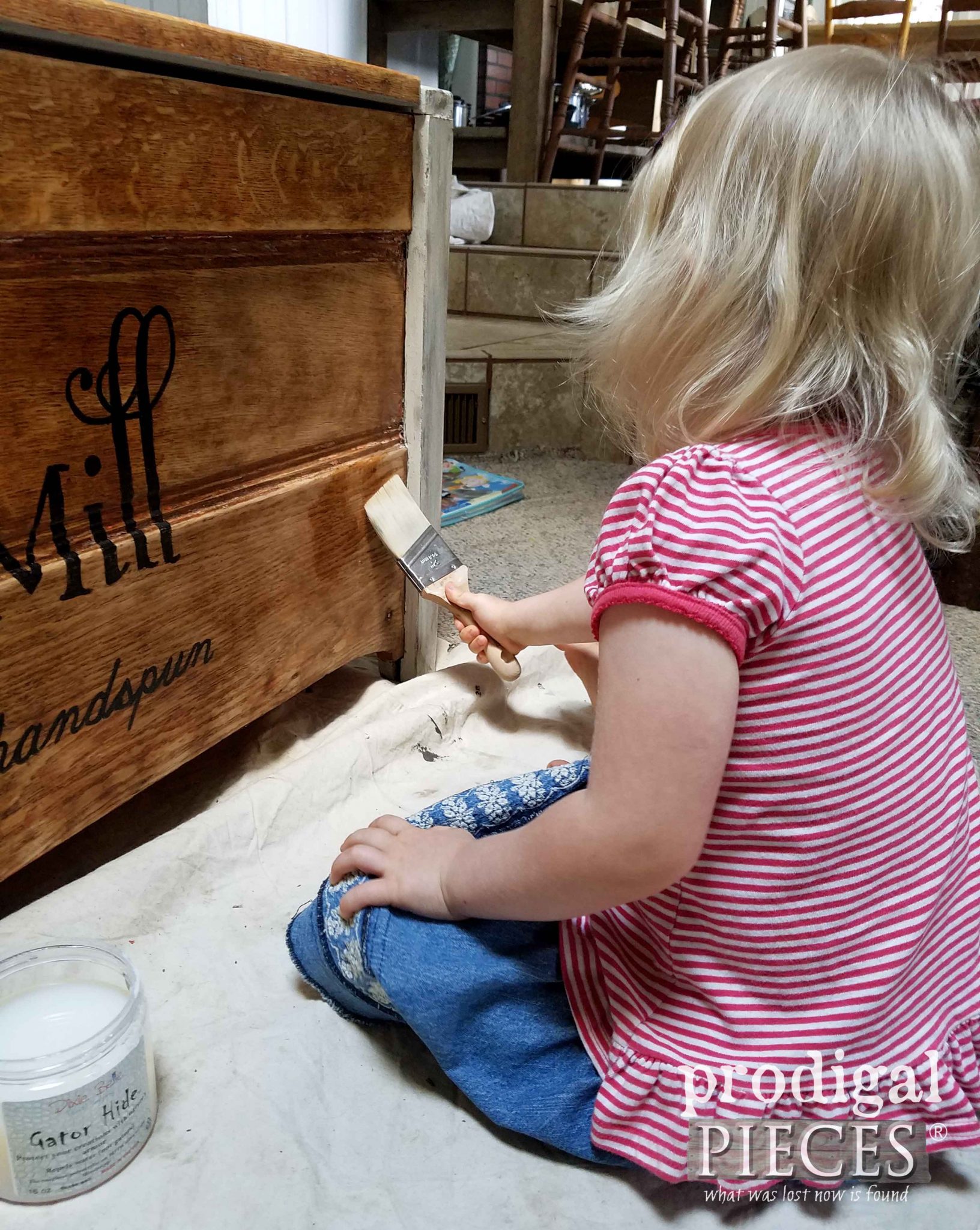 Toddler Helping Mama Paint | prodigalpieces.com