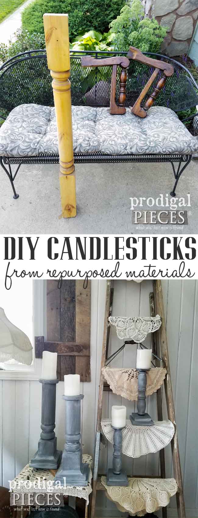 Create these DIY candlesticks using repurposed materials and this tutorial by Prodigal Pieces | prodigalpieces.com