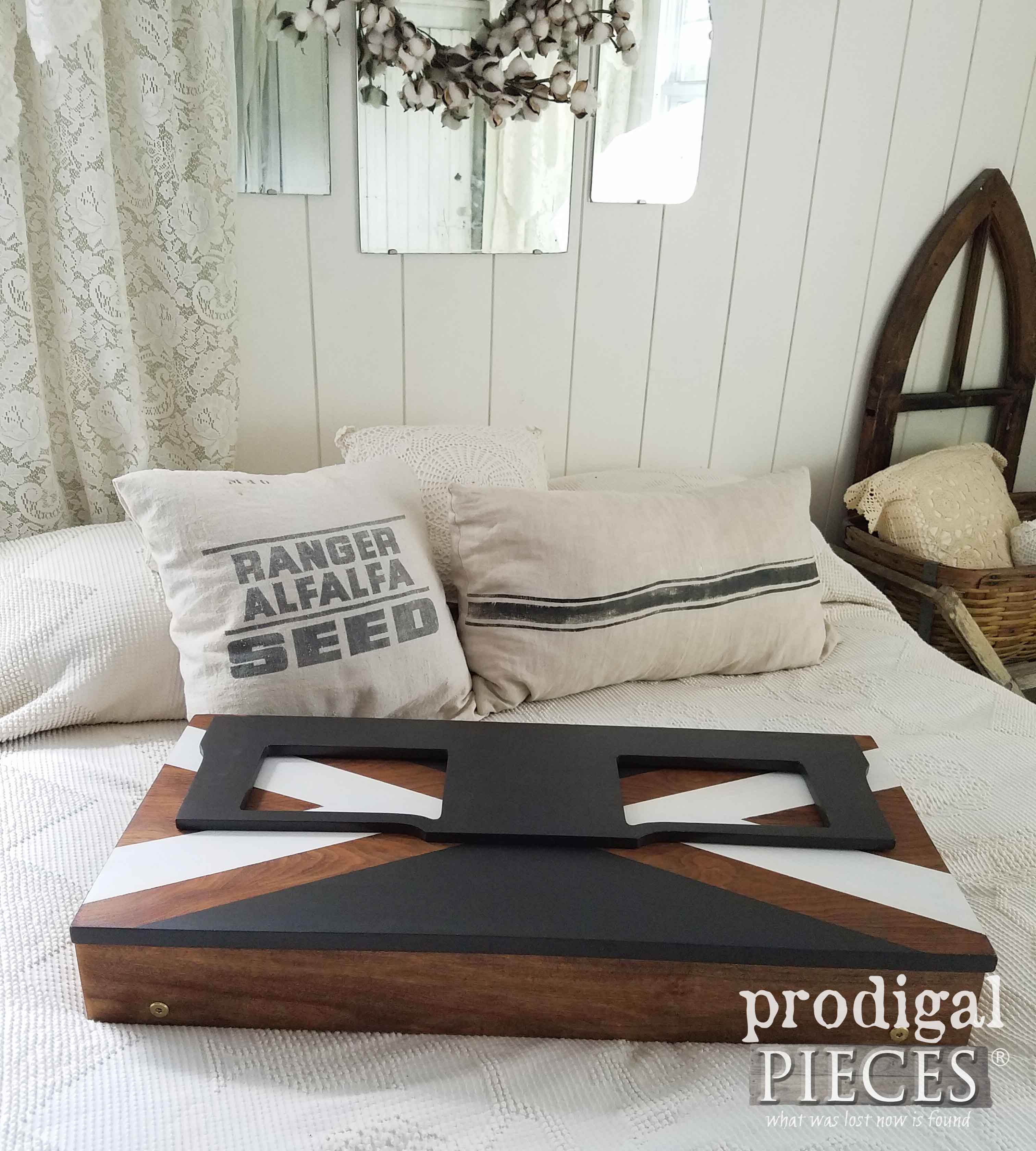 Folded Lap Desk Created from Repurposed Piano Bench by Prodigal Pieces | prodigalpieces.com