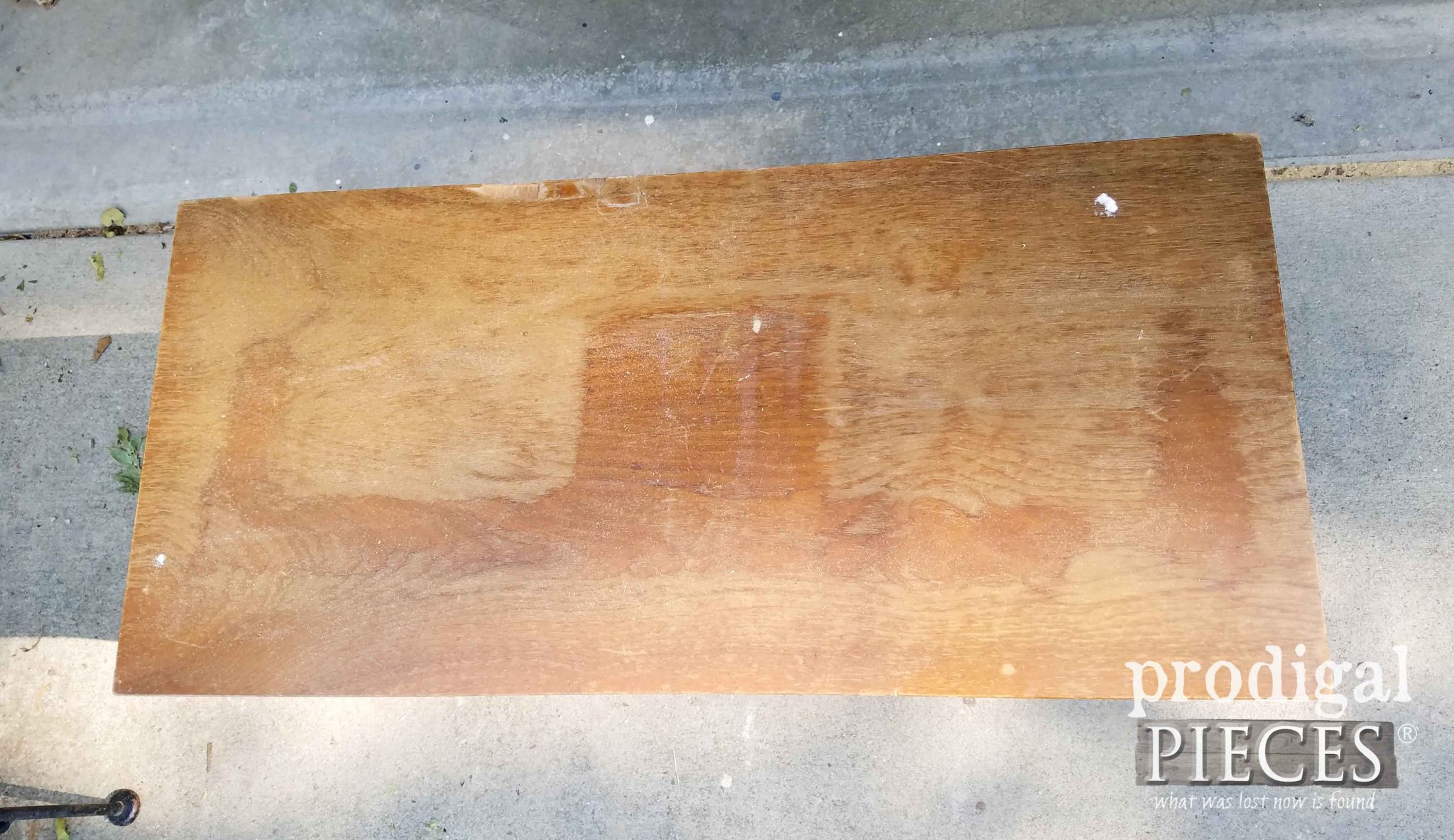 Top of Water Damaged Piano Bench | prodigalpieces.com
