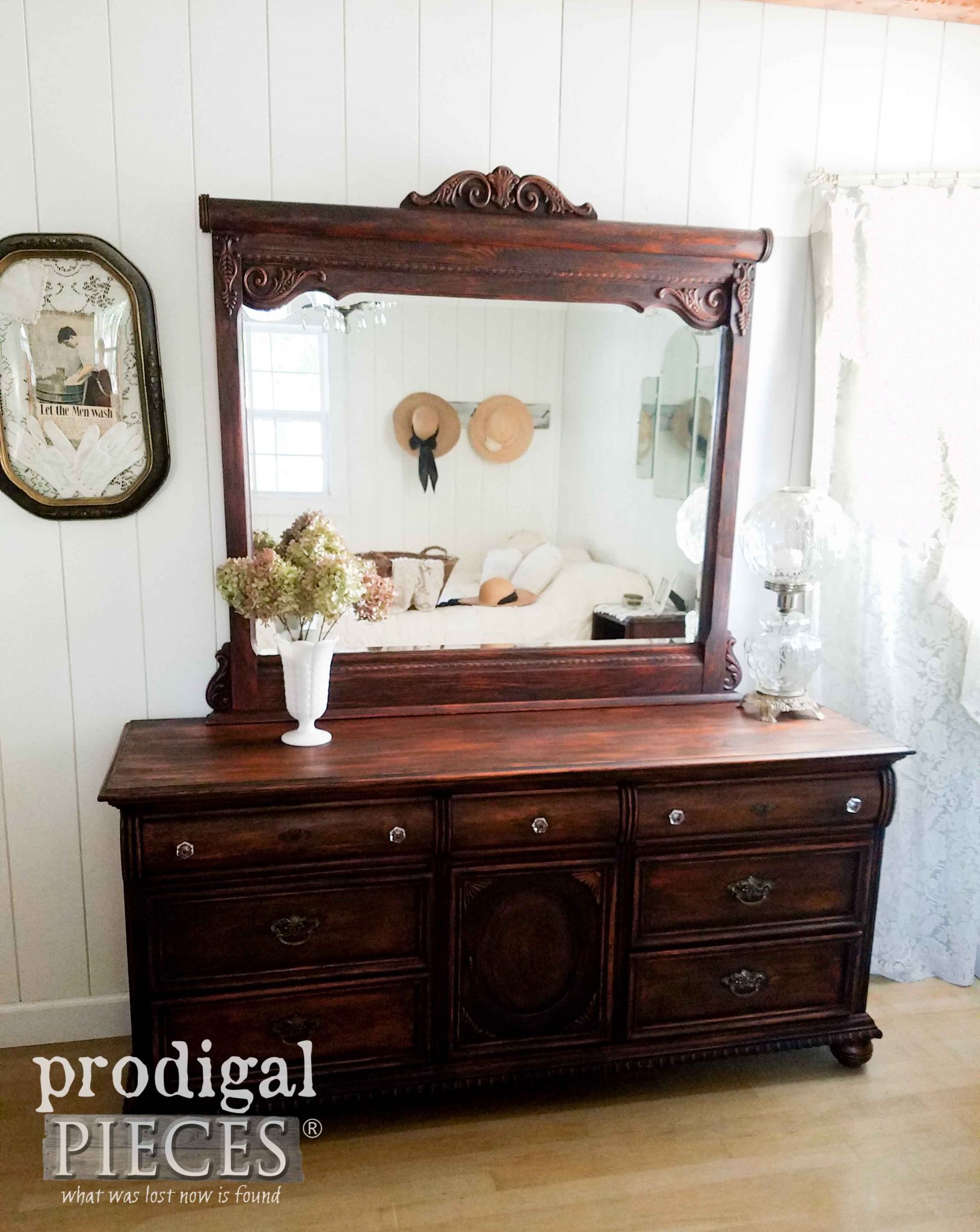 Vintage Lexington Oak Triple Dresser Refinished with a New Look by Prodigal Pieces | Get the details at prodigalpieces.com