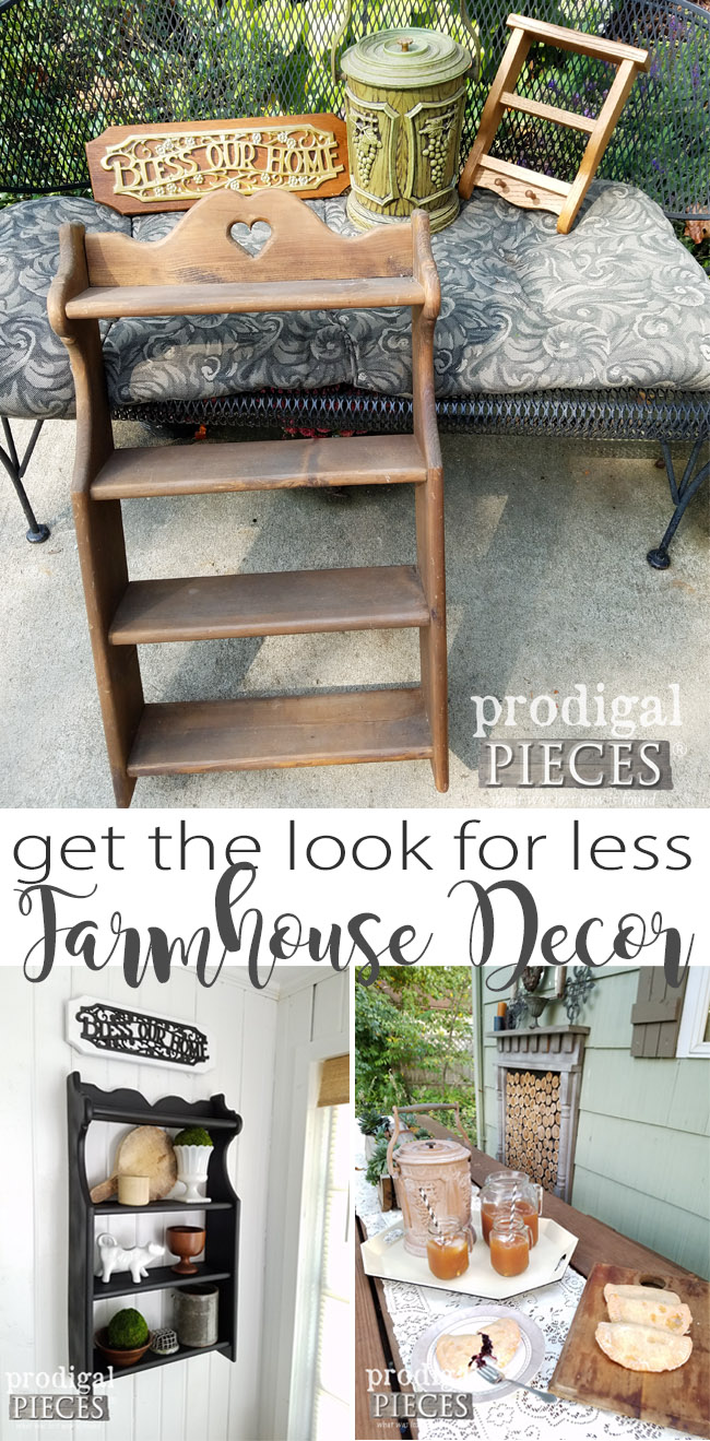 Four thrifted items find new life with mini makeovers turning them into Farmhouse Decor. Get the details at Prodigal Pieces | prodigalpieces.com