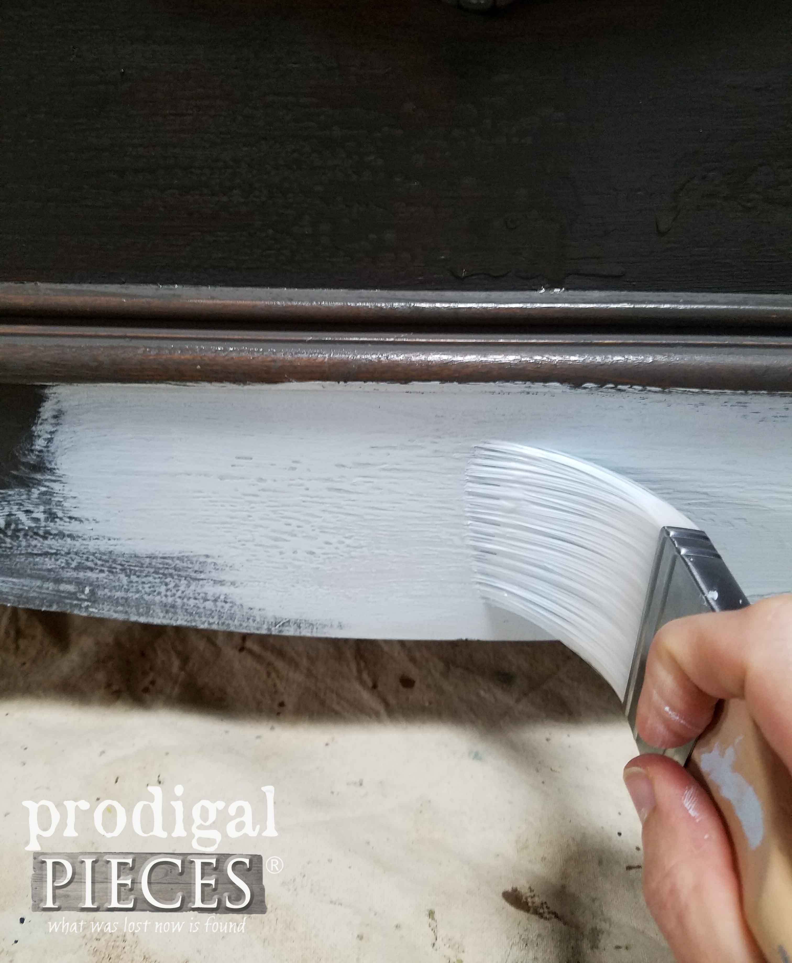 Applying Haint Blue to Lane Chest by Prodigal Pieces | prodigalpieces.com