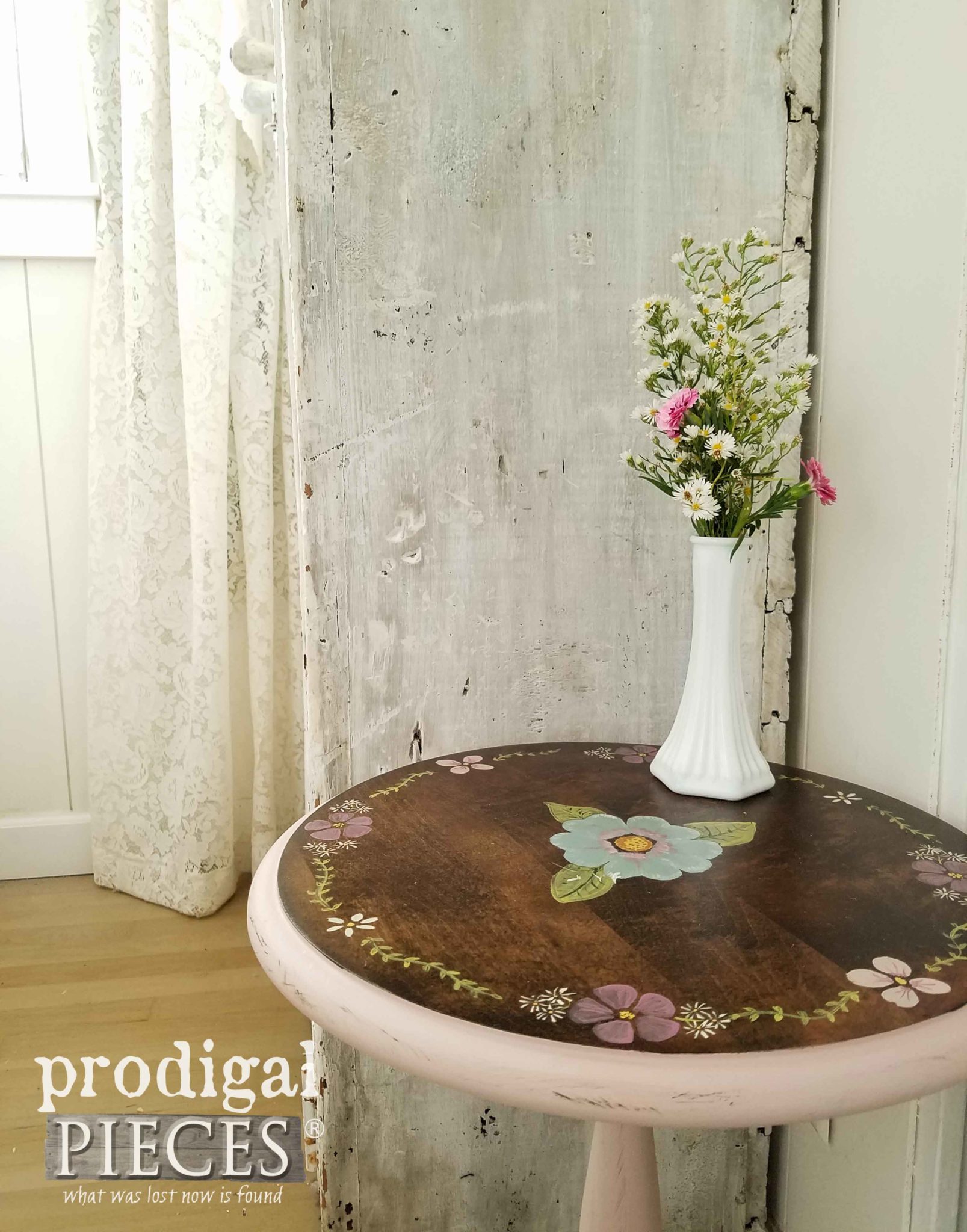 Floral Painted Ethan Allen Table by Prodigal Pieces | prodigalpieces.com