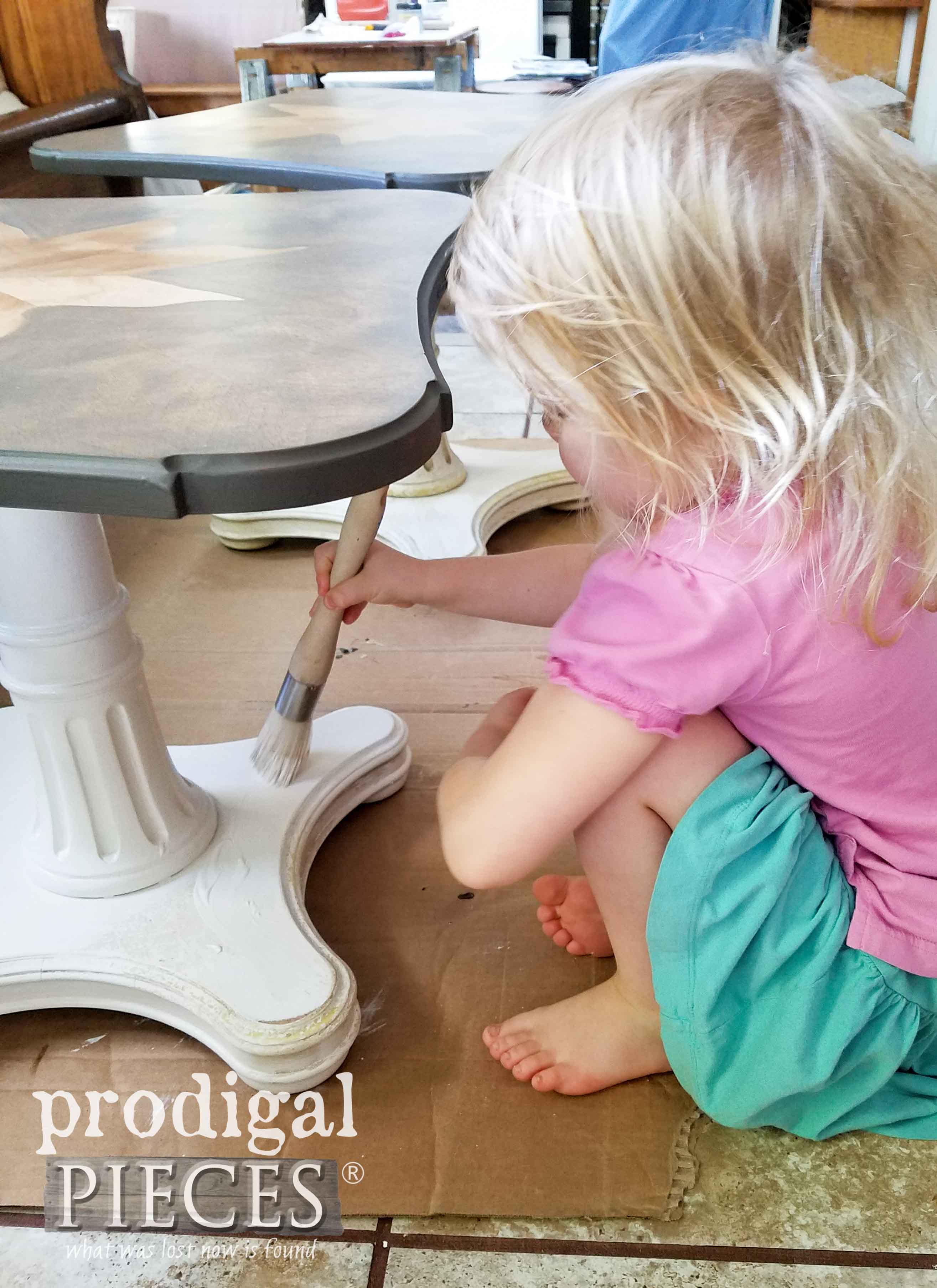 Little Girl Painting Tables by Prodigal Pieces | prodigalpieces.com