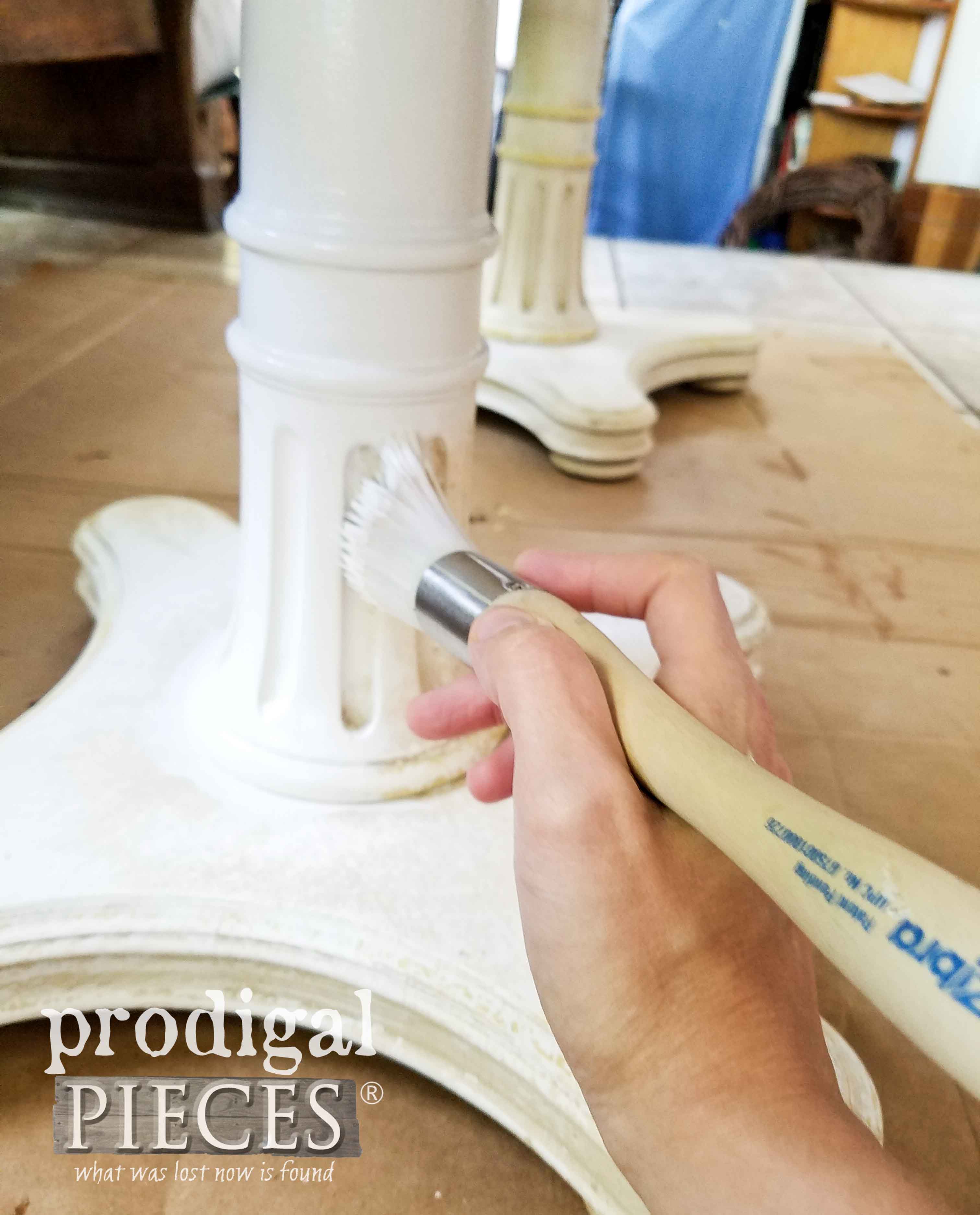 Painting Table Bases with Zibra Round Brush by Prodigal Pieces | prodigalpieces.com