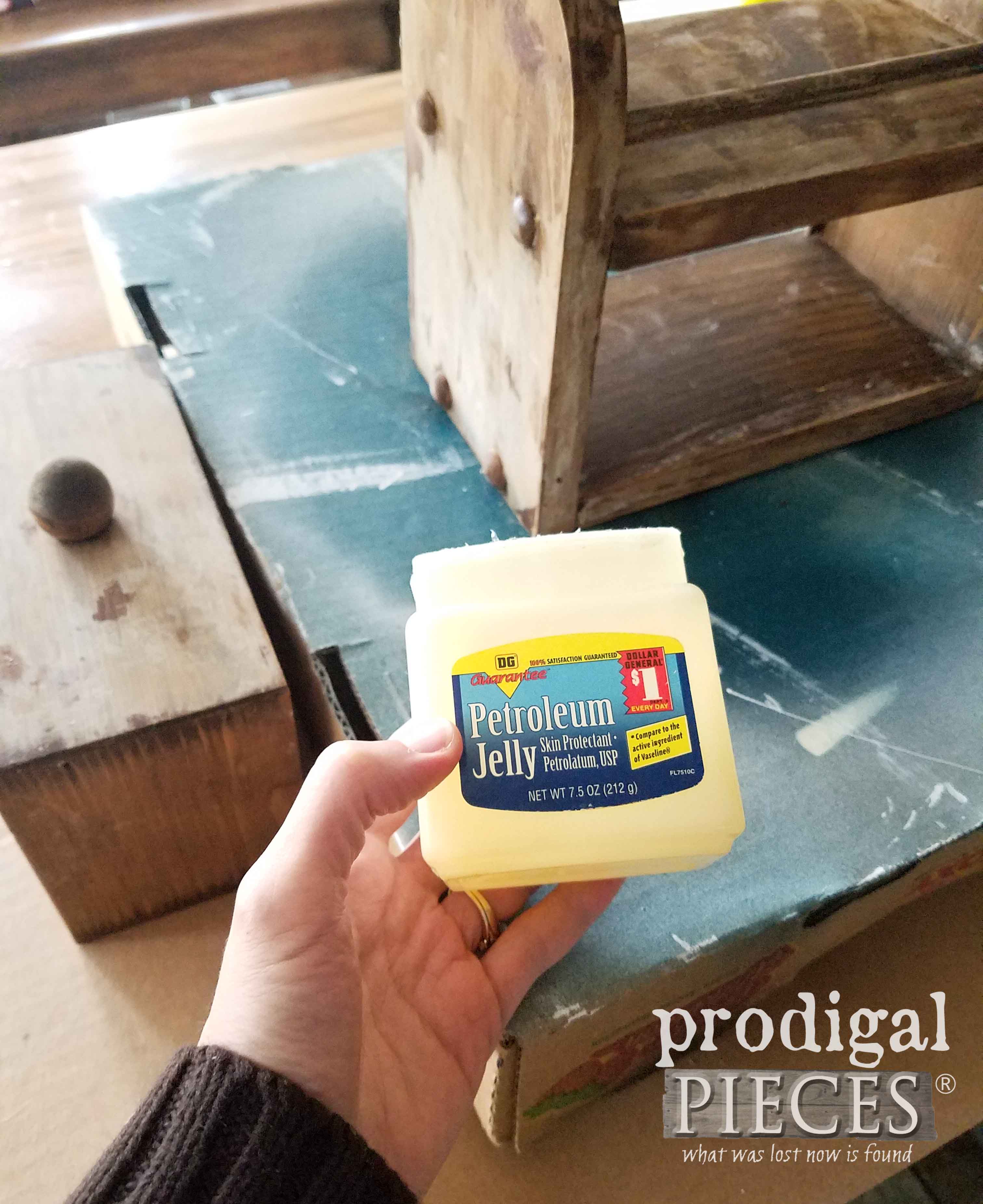 Distress with Petroleum Jelly on DIY Charging Station by Prodigal Pieces | prodigalpieces.com