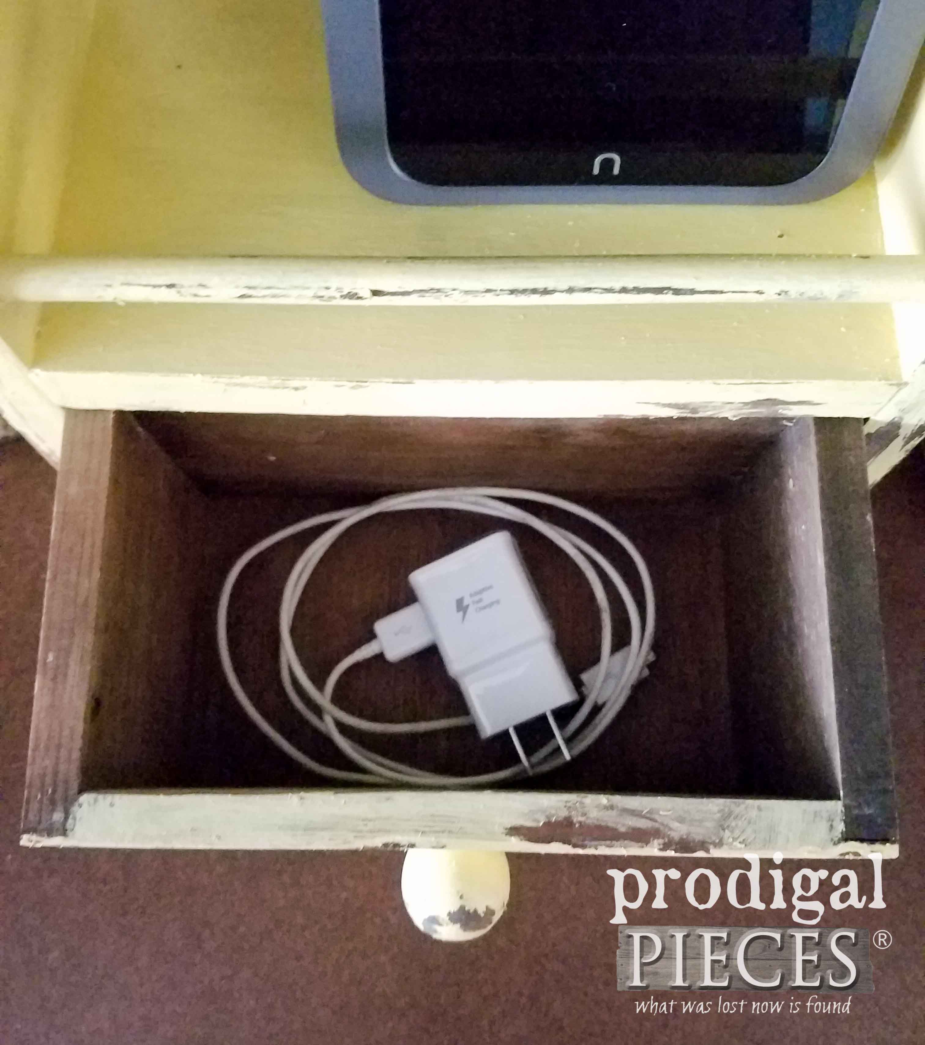 Power Cord Drawer in Charging Station by Prodigal Pieces | prodigalpieces.com
