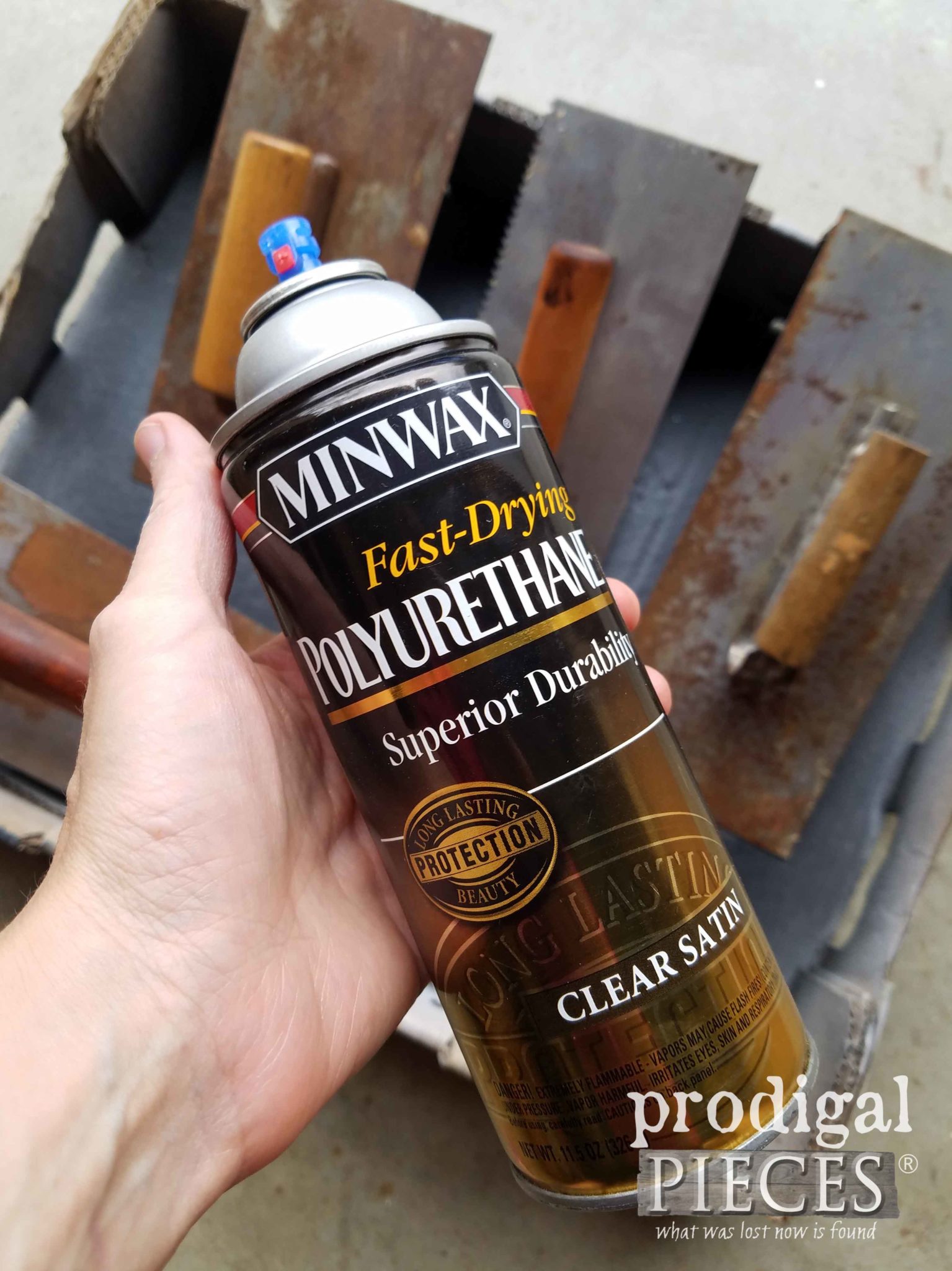 Spray Polyurethane to Seal Rust | prodigalpieces.com