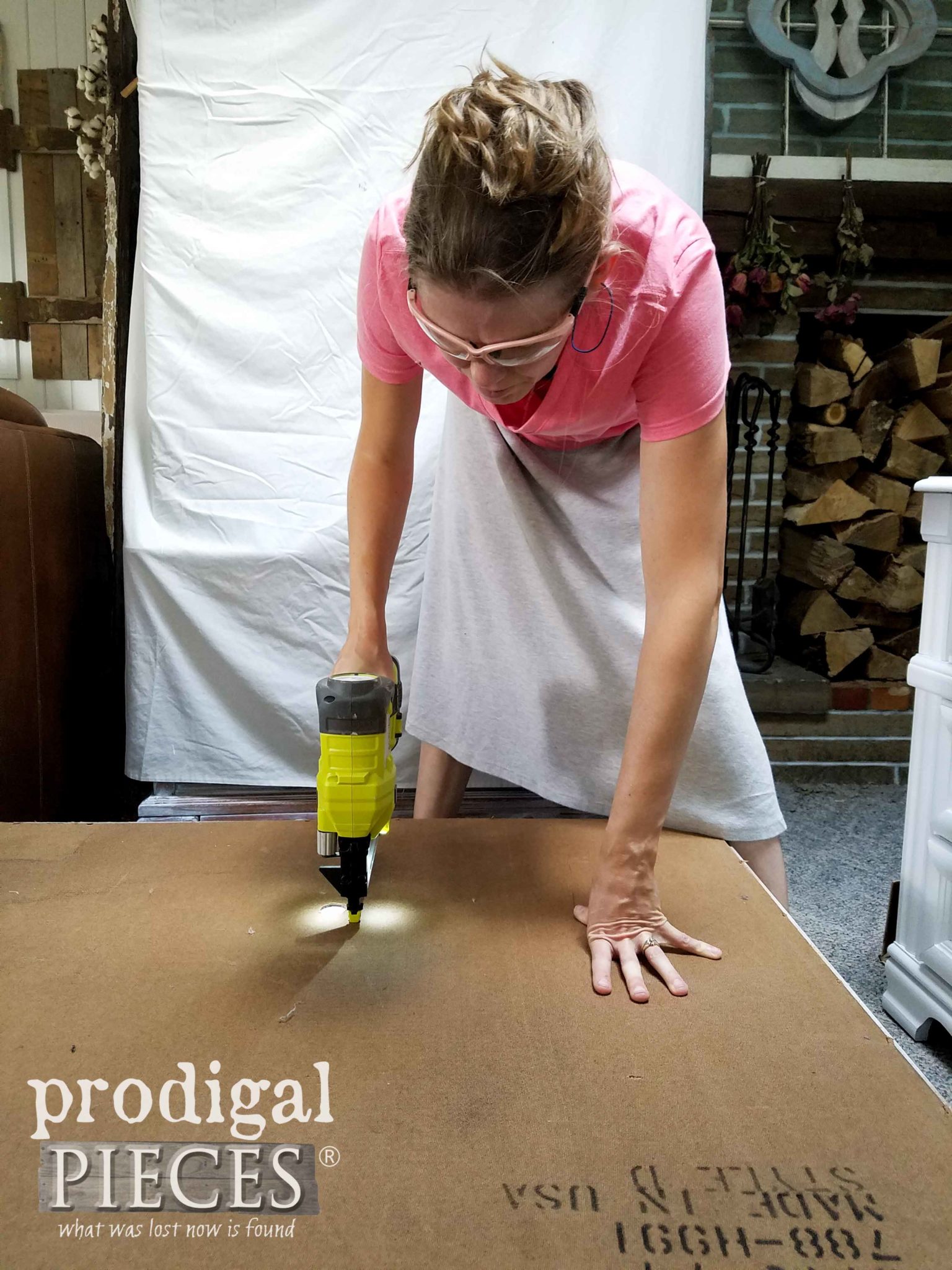 Stapling Desk Backing with Ryobi AirStrike Stapler by Prodigal Pieces | prodigalpieces.com