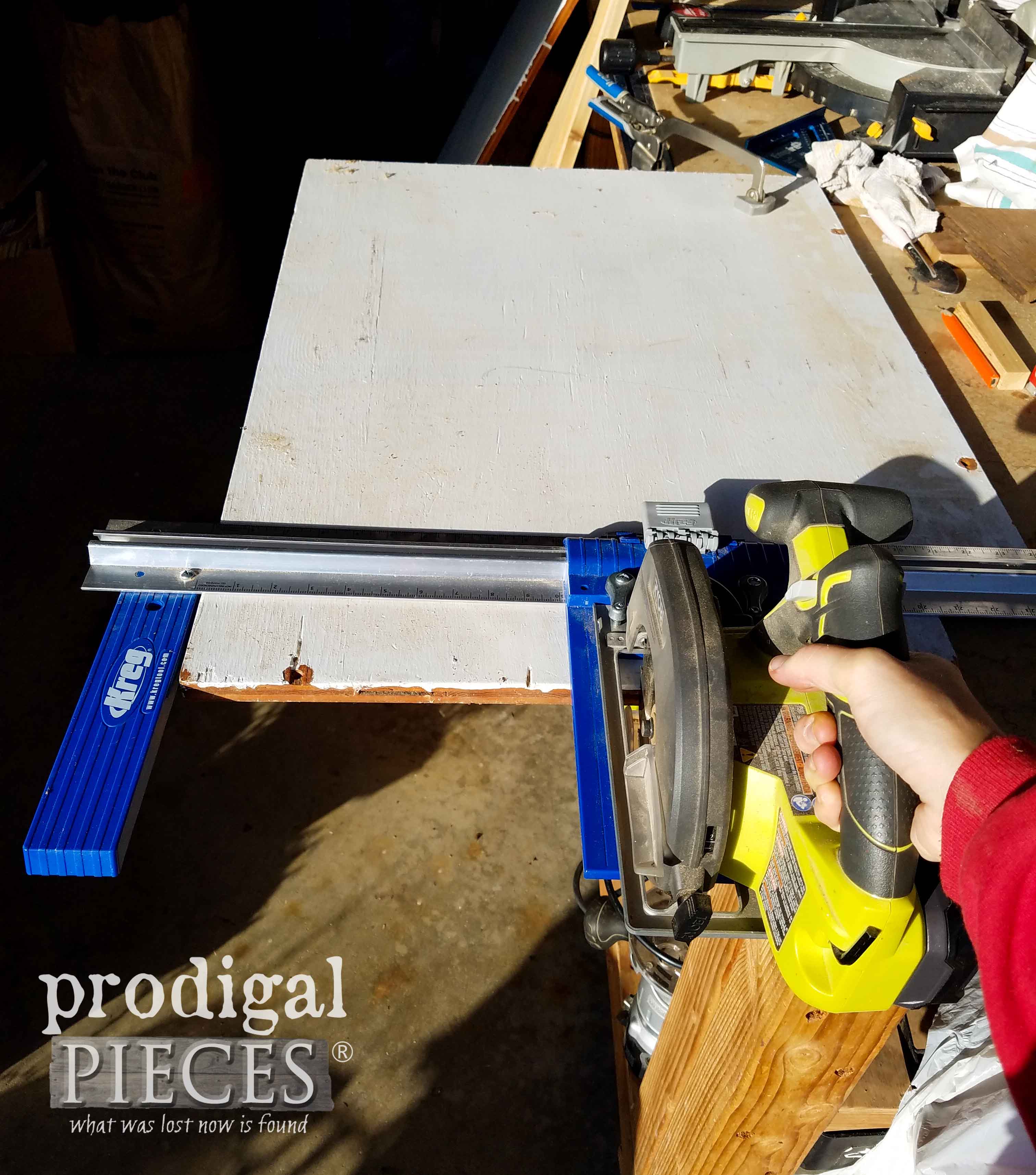 Kreg Rip Cut Jig to cut shelving by Prodigal Pieces | prodigalpieces.com