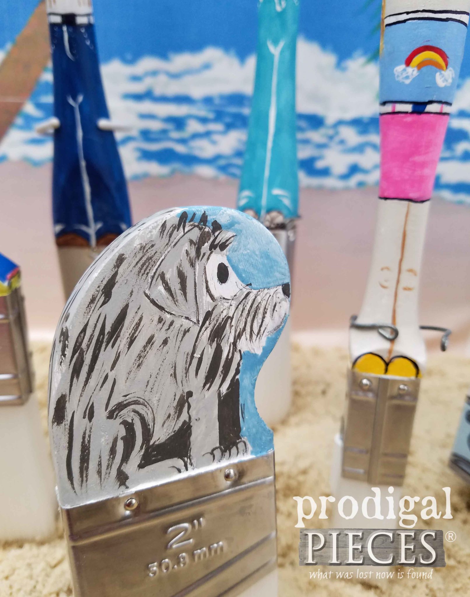 Hippie Paint Brush Dog created by Larissa of Prodigal Pieces | prodigalpieces.com