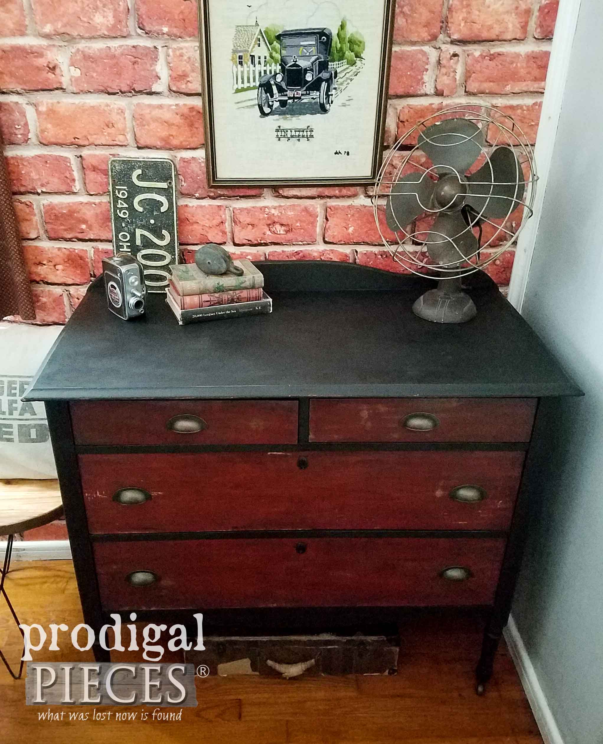 Black and Wood Industrial Chest of Drawers for Bedroom by Prodigal Pieces | prodigalpieces.com