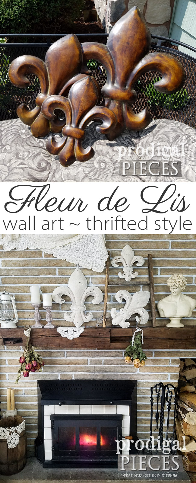 Who knew a thrifted set of Fleur de Lis wall art could look so good?! Get all the DIY details at Prodigal Pieces | prodigalpieces.com
