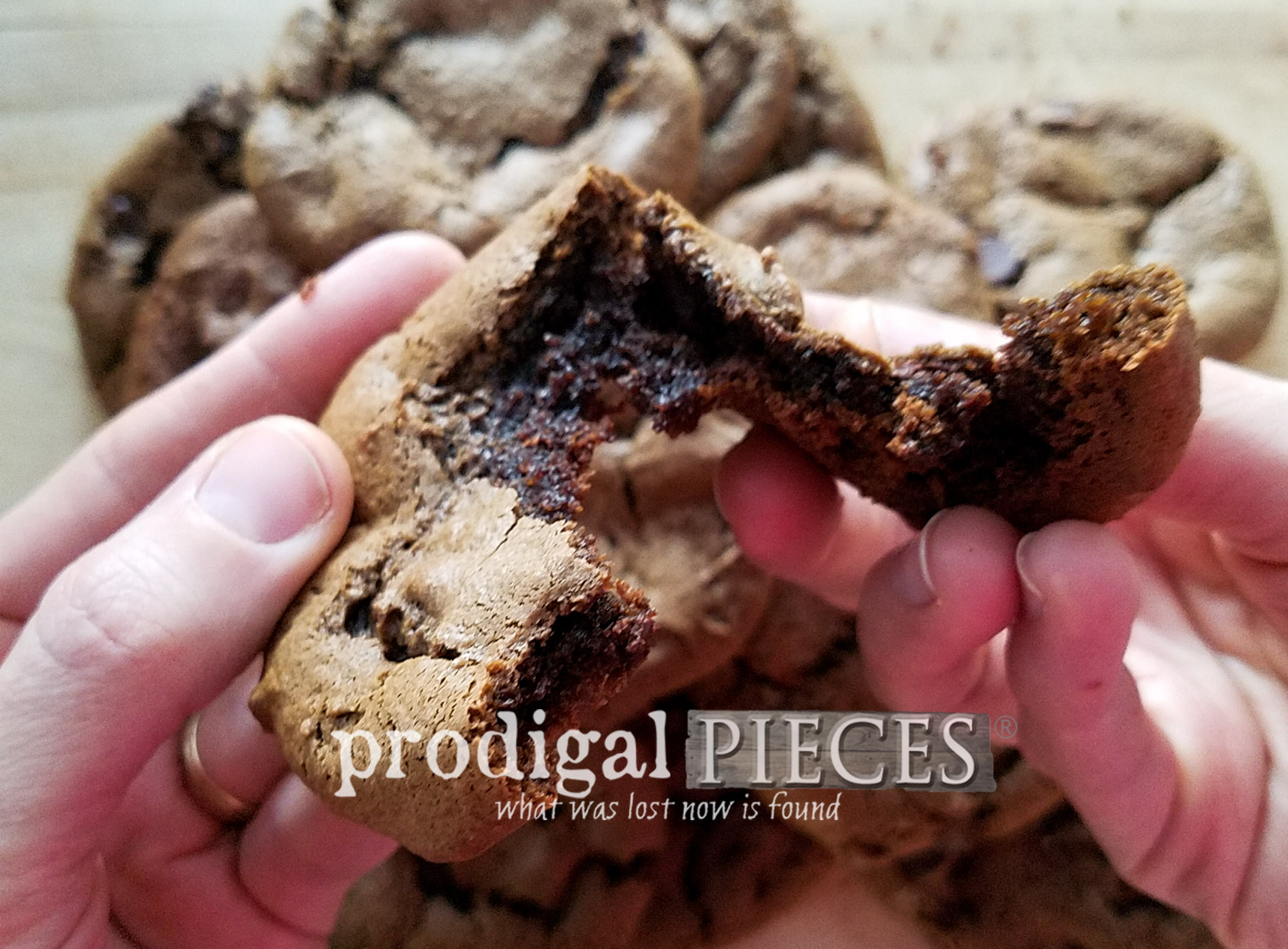 Featured Flourless Chocolate Fudge Cookie Recipe by Larissa of Prodigal Pieces | prodigalpieces.com