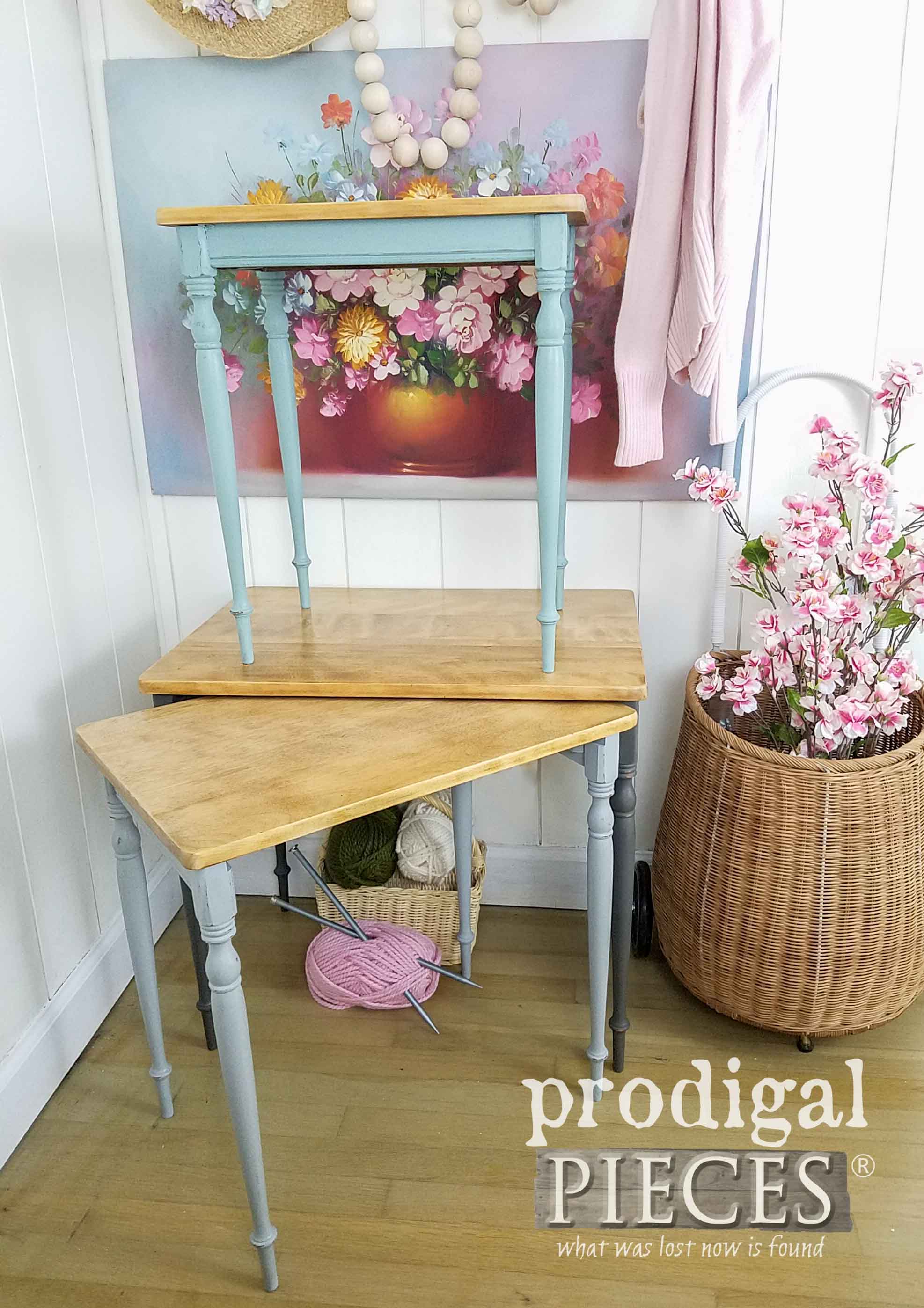 Set of Stacked Vintage Nesting Tables Refinished by Larissa of Prodigal Pieces | prodigalpieces.com
