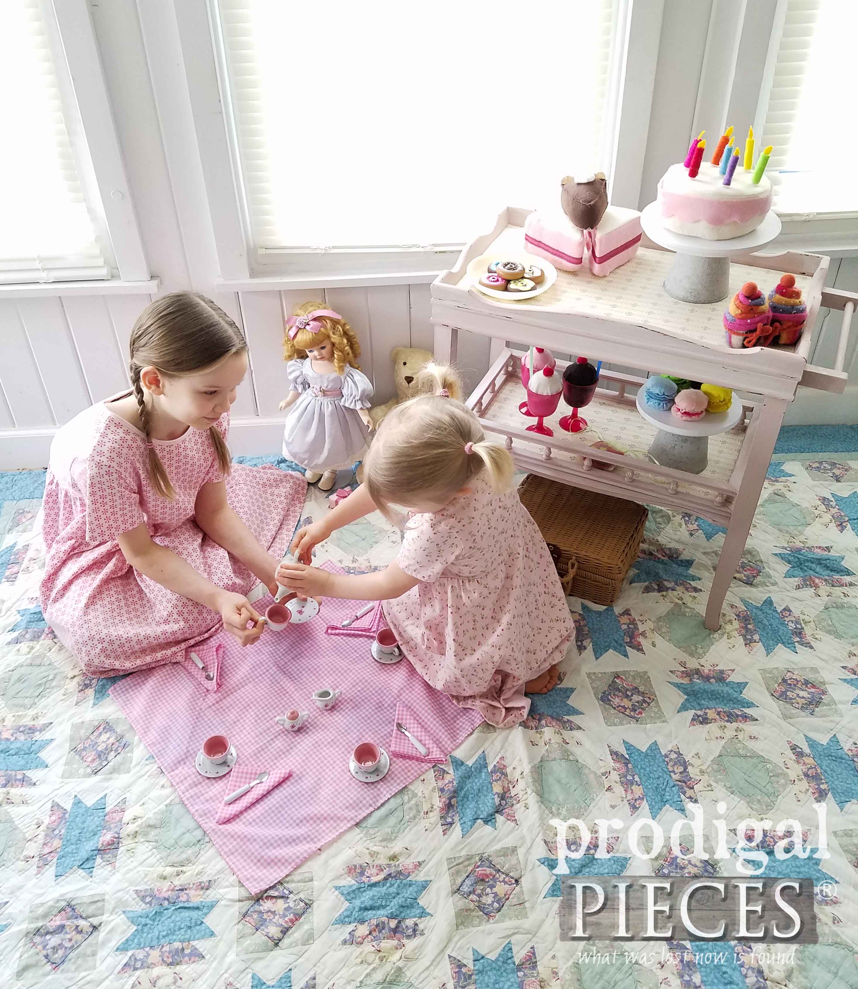 Sweet Childhood Time ~ Little Girl's Tea Party with Pink Tea Cart by Larissa of Prodigal Pieces | prodigalpieces.com