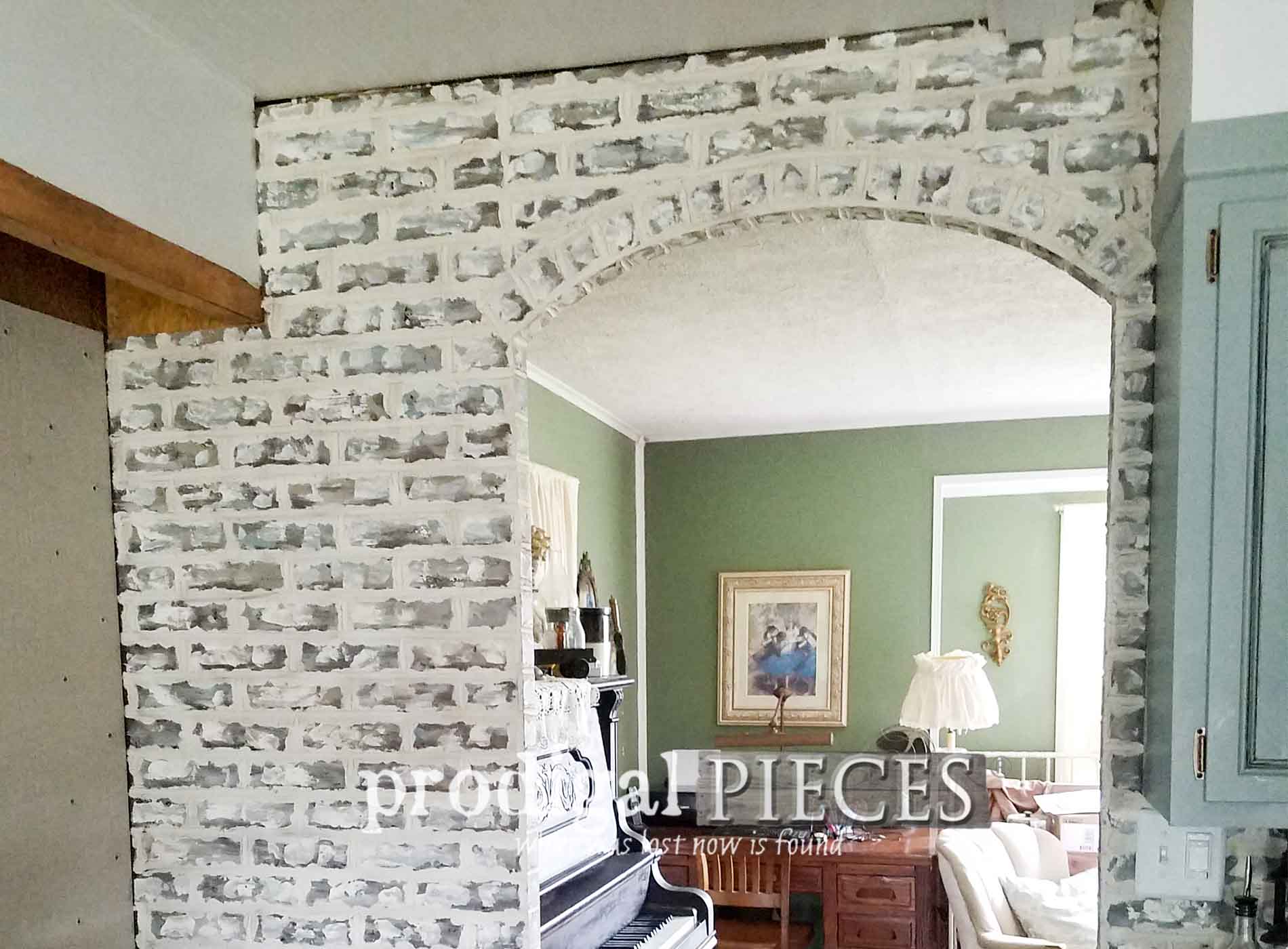 Featured DIY Faux Brick Tutorial with Video Step-By-Step Details by Prodigal Pieces | prodigalpieces.com