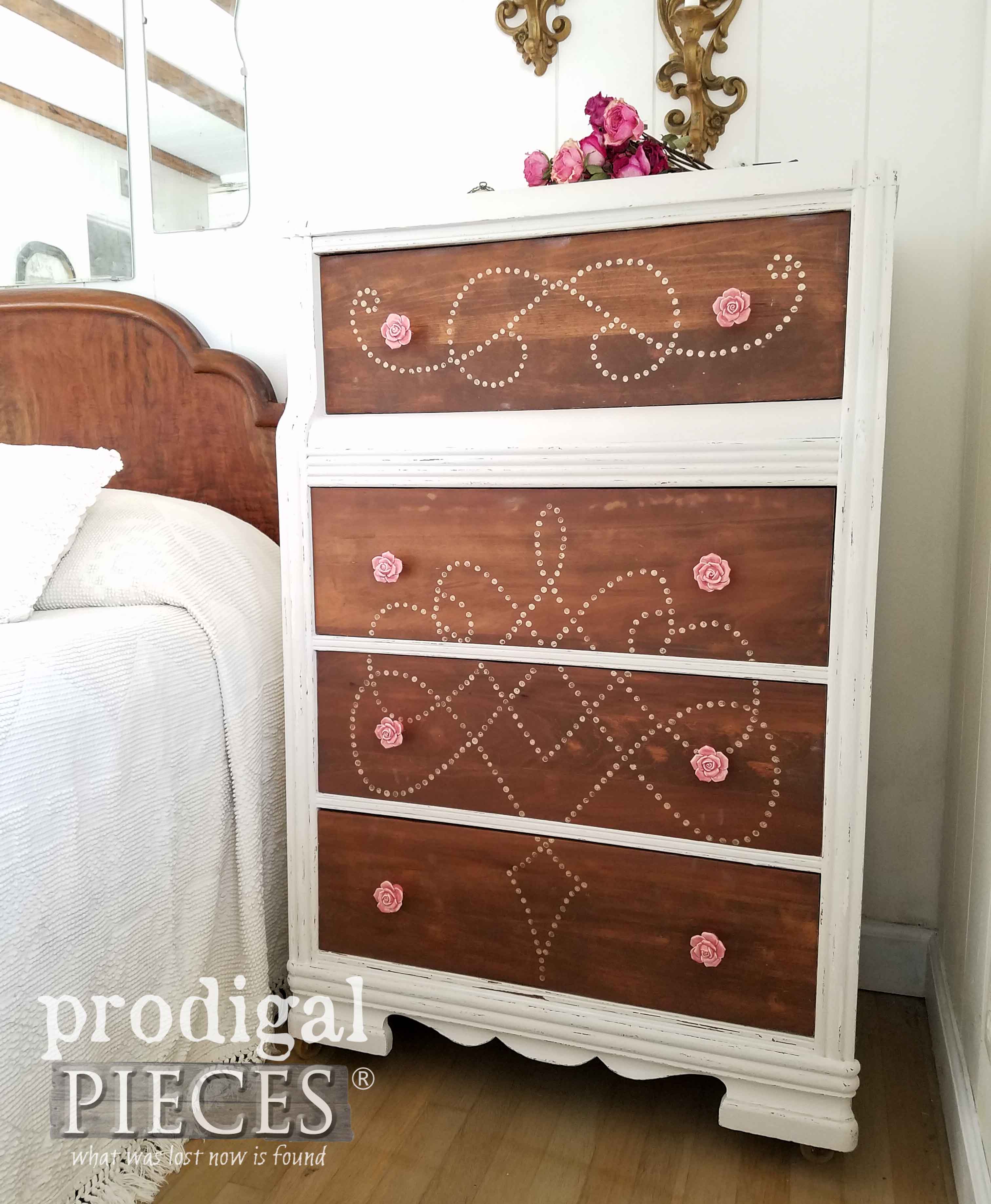 Hand-Painted Art Deco Double Waterfall Chest of Drawers by Teen Girl | See more at Prodigal Pieces | prodigalpieces.com