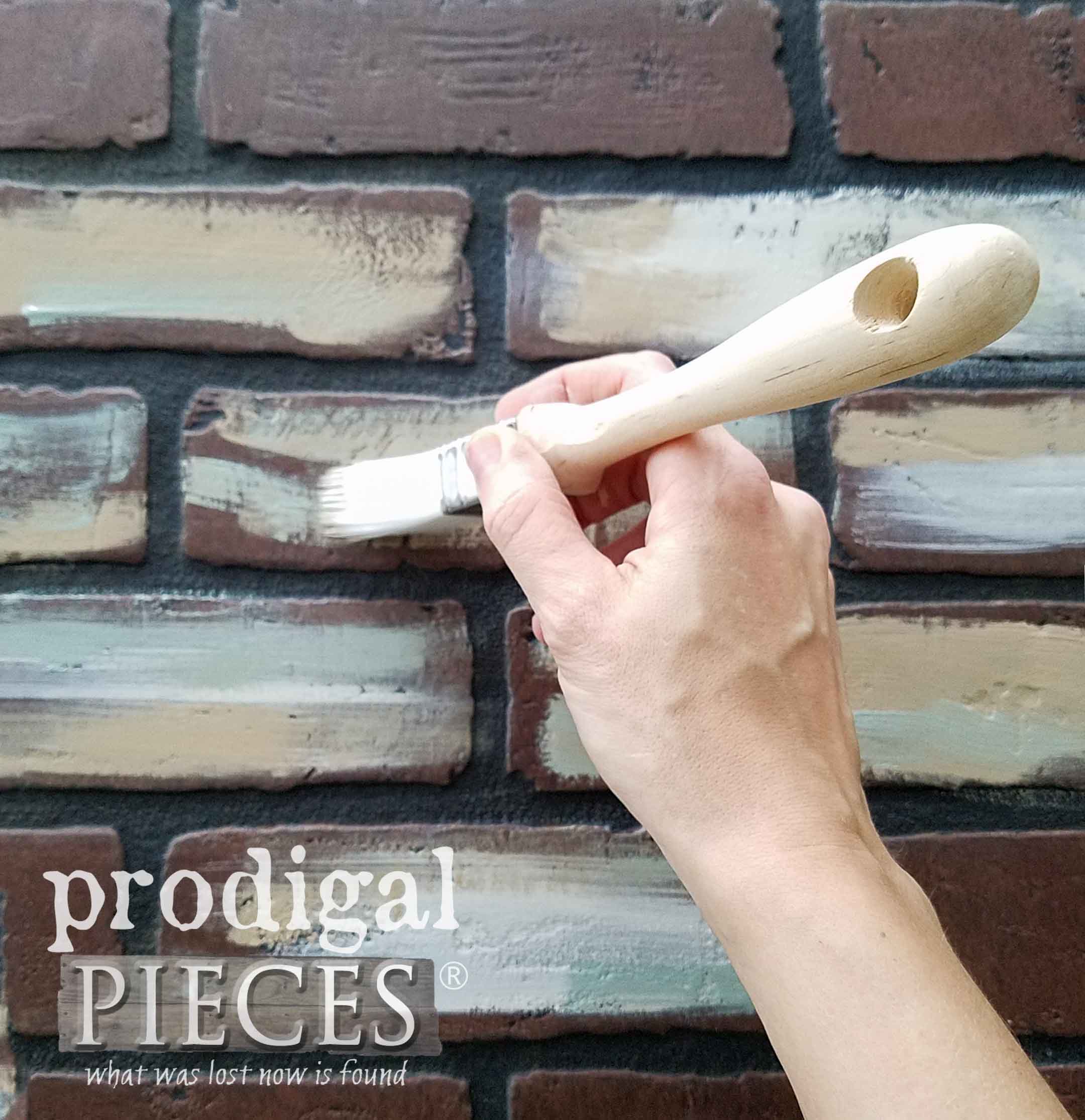 Applying Additional Colors for Faux Brick Effect | prodigalpieces.com