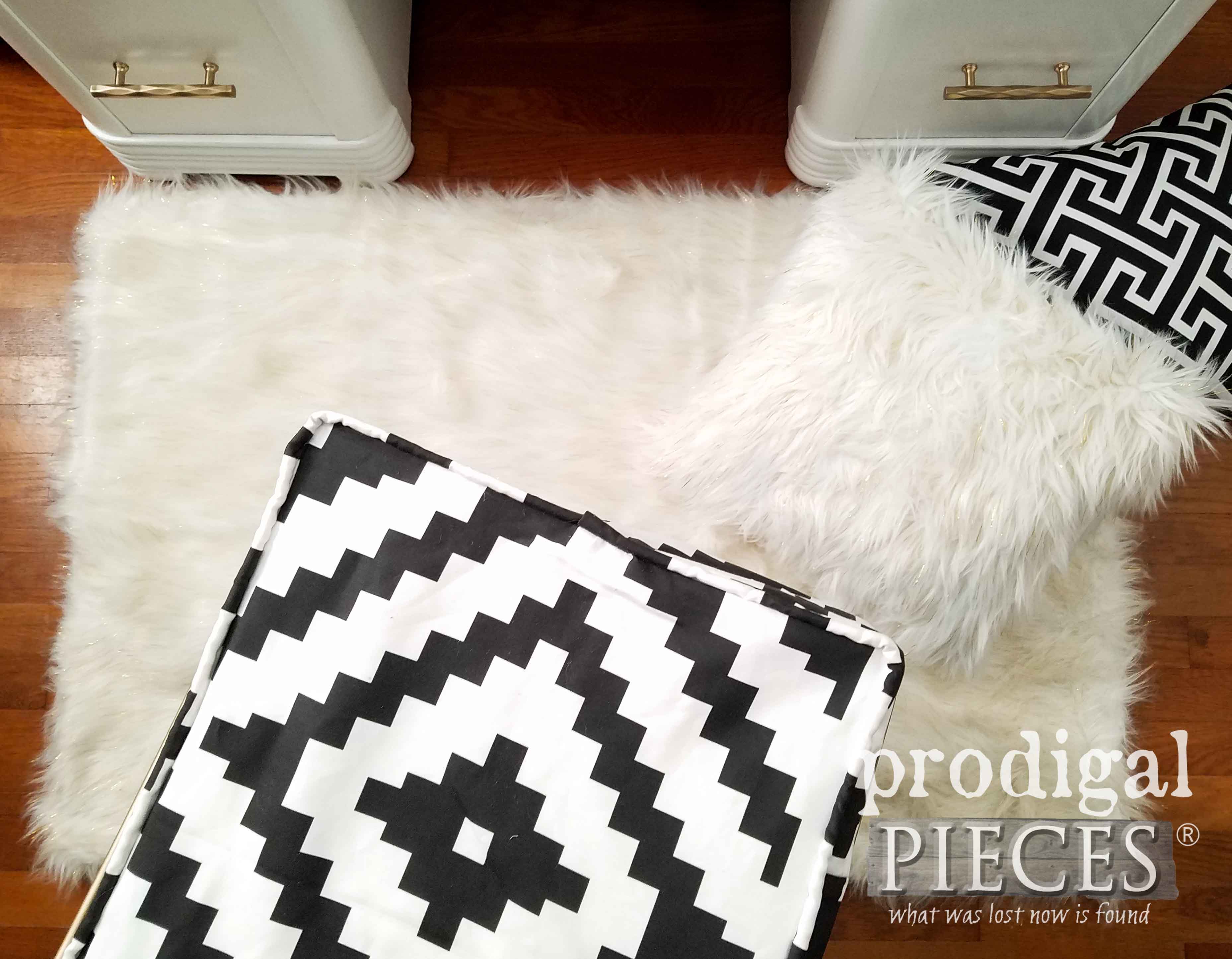Boho Style Faur Fur Rug and Pillow Set available at Prodigal Pieces | prodigalpieces.com