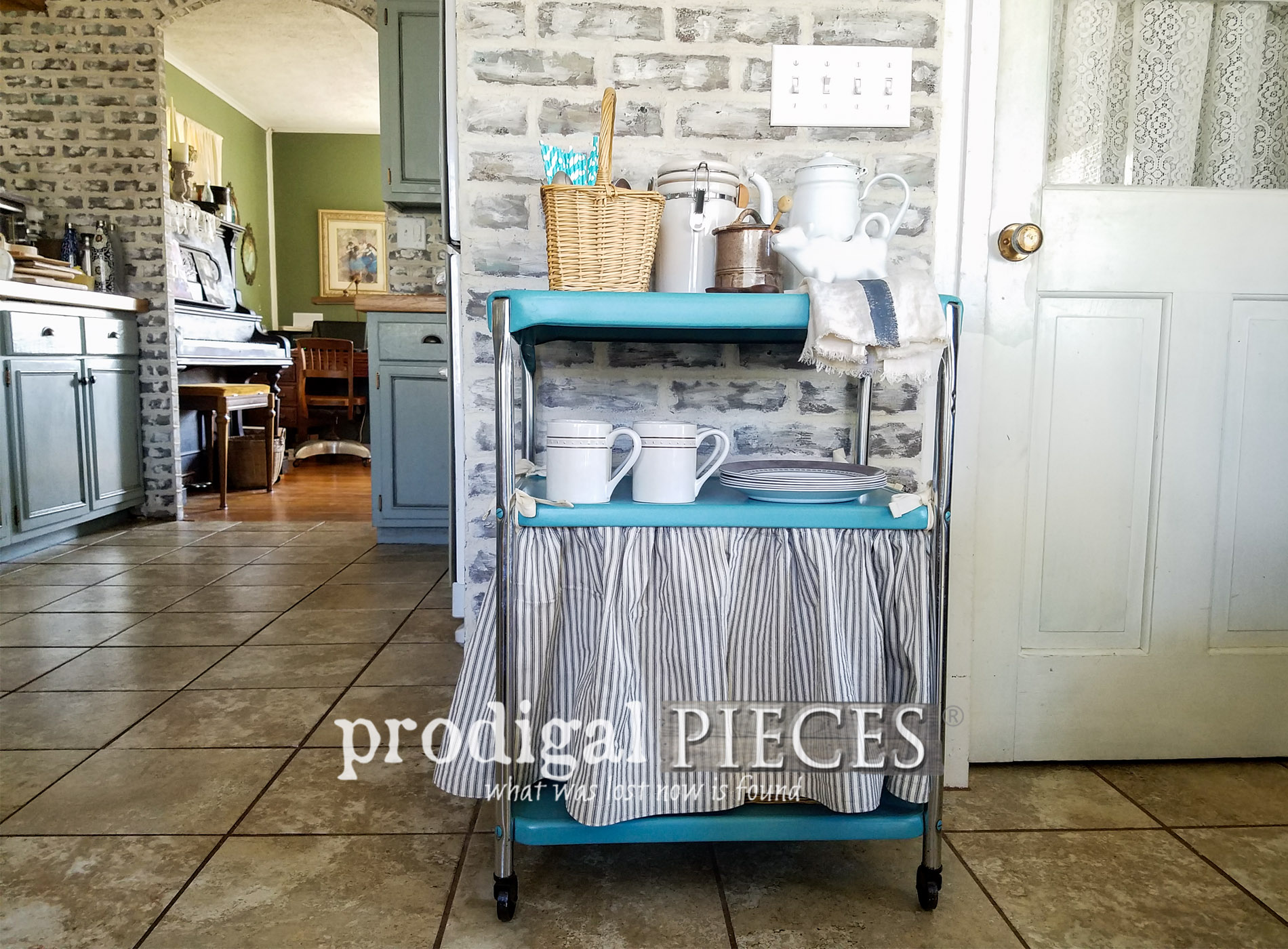 Featured Vintage Cosco Serving Cart Updated for DIY Storage by Larissa of Prodigal Pieces | prodigalpieces.com