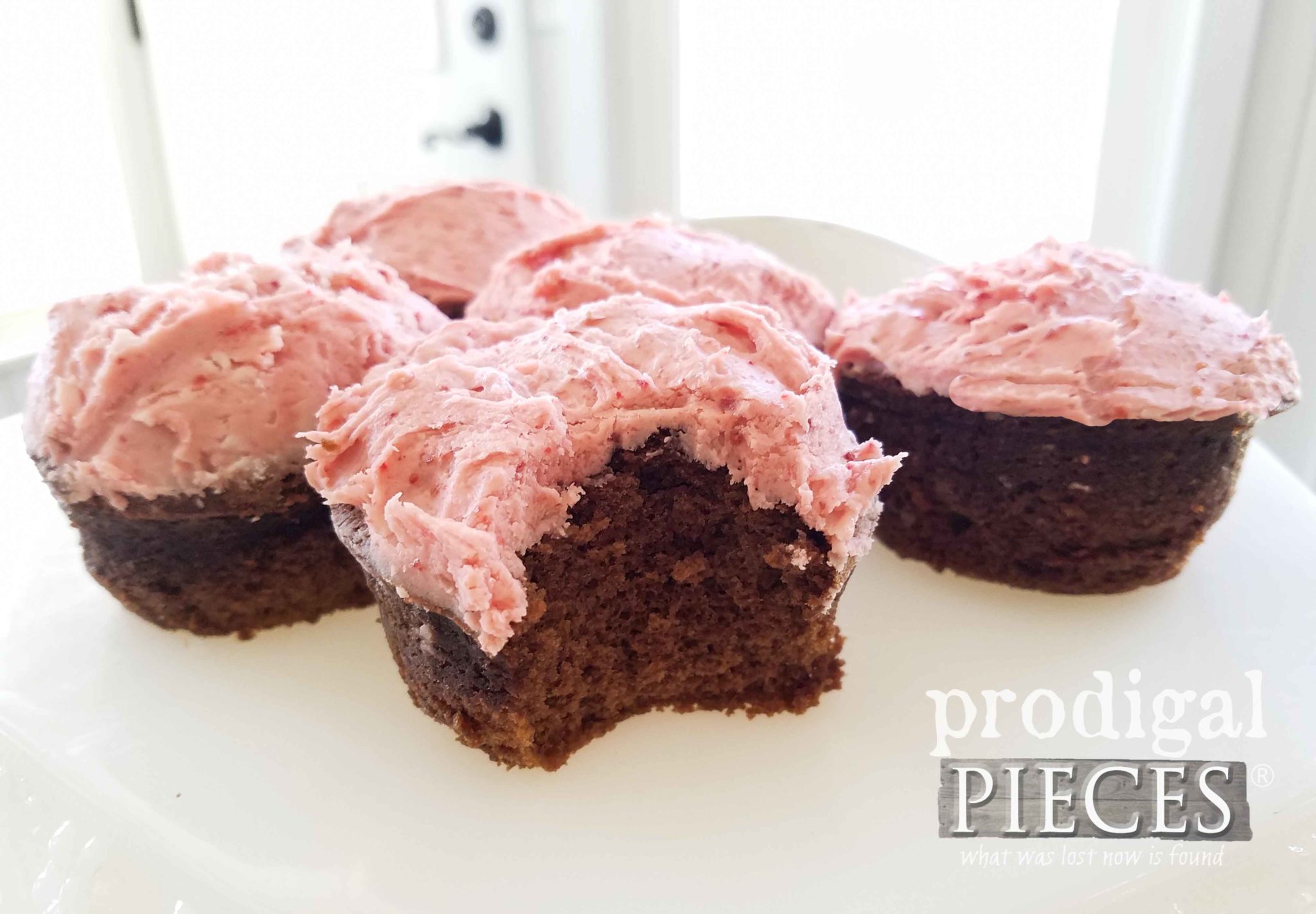 Gluten-Free Chocolate Cupcake Recipe with Real Strawberry Frosting by Prodigal Pieces | prodigalpieces.com