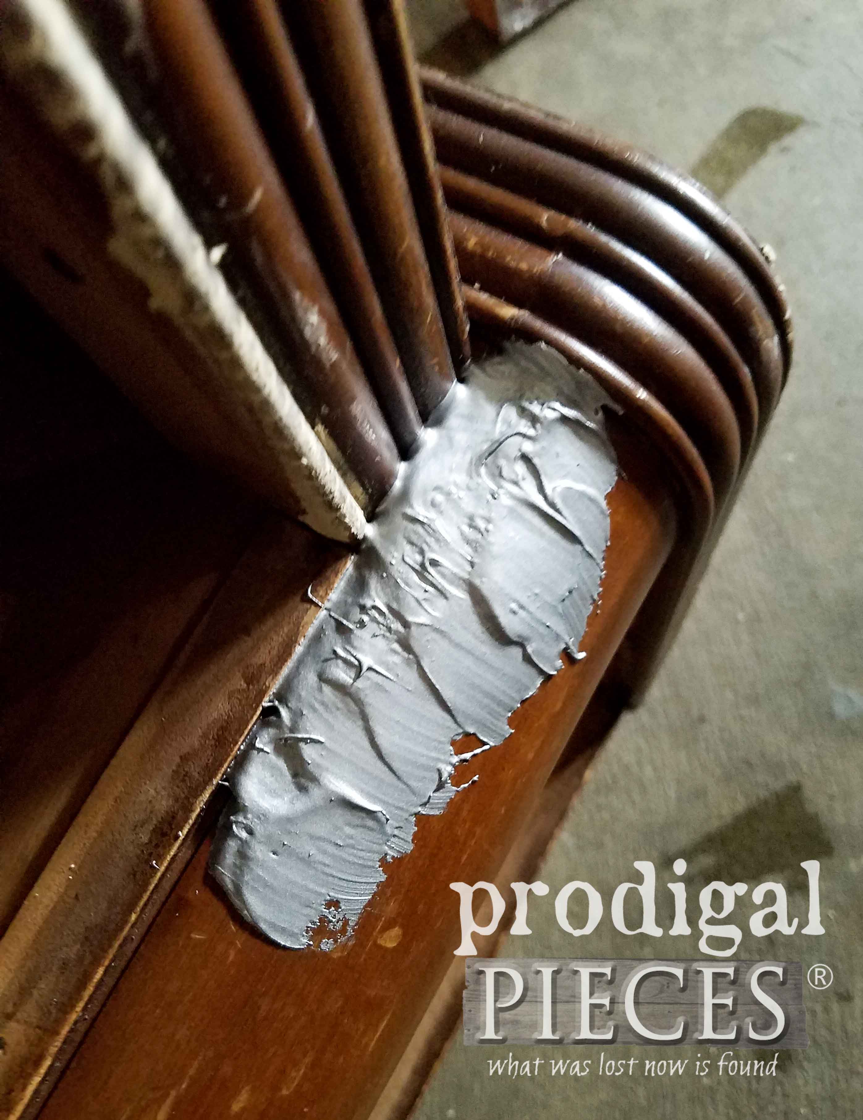 Repaired Heavy Furniture Damage with Metal Bondo by Prodigal Pieces | prodigalpieces.com