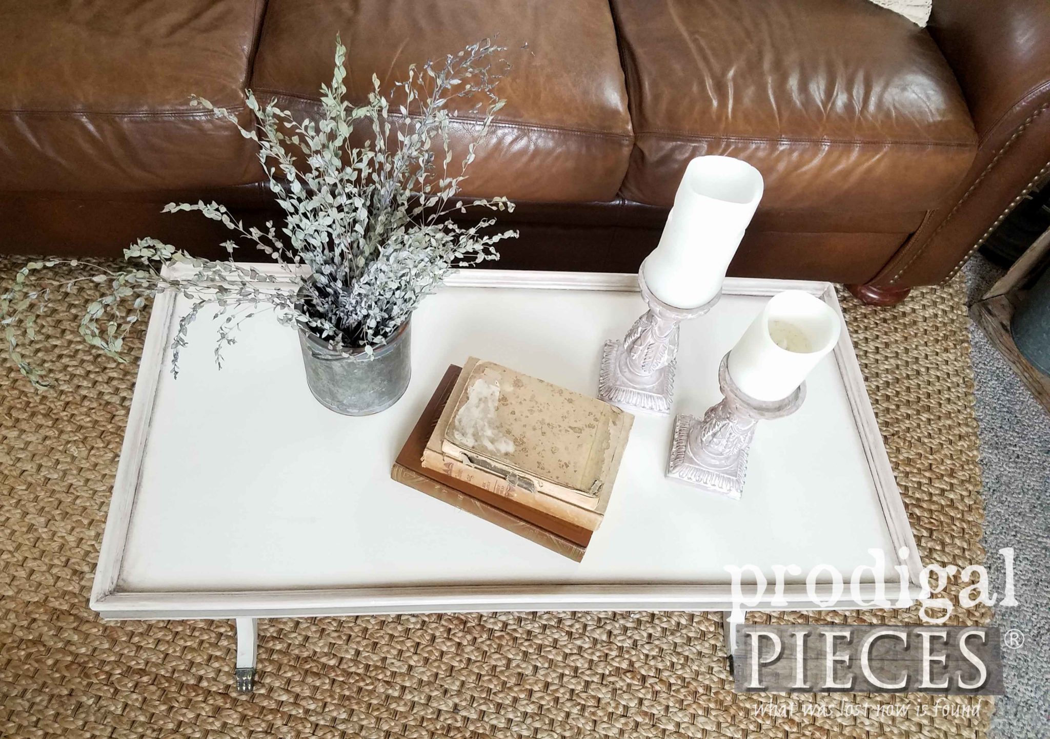 Antique Coffee Table Top Restored by Larissa of Prodigal Pieces | prodigalpieces.com