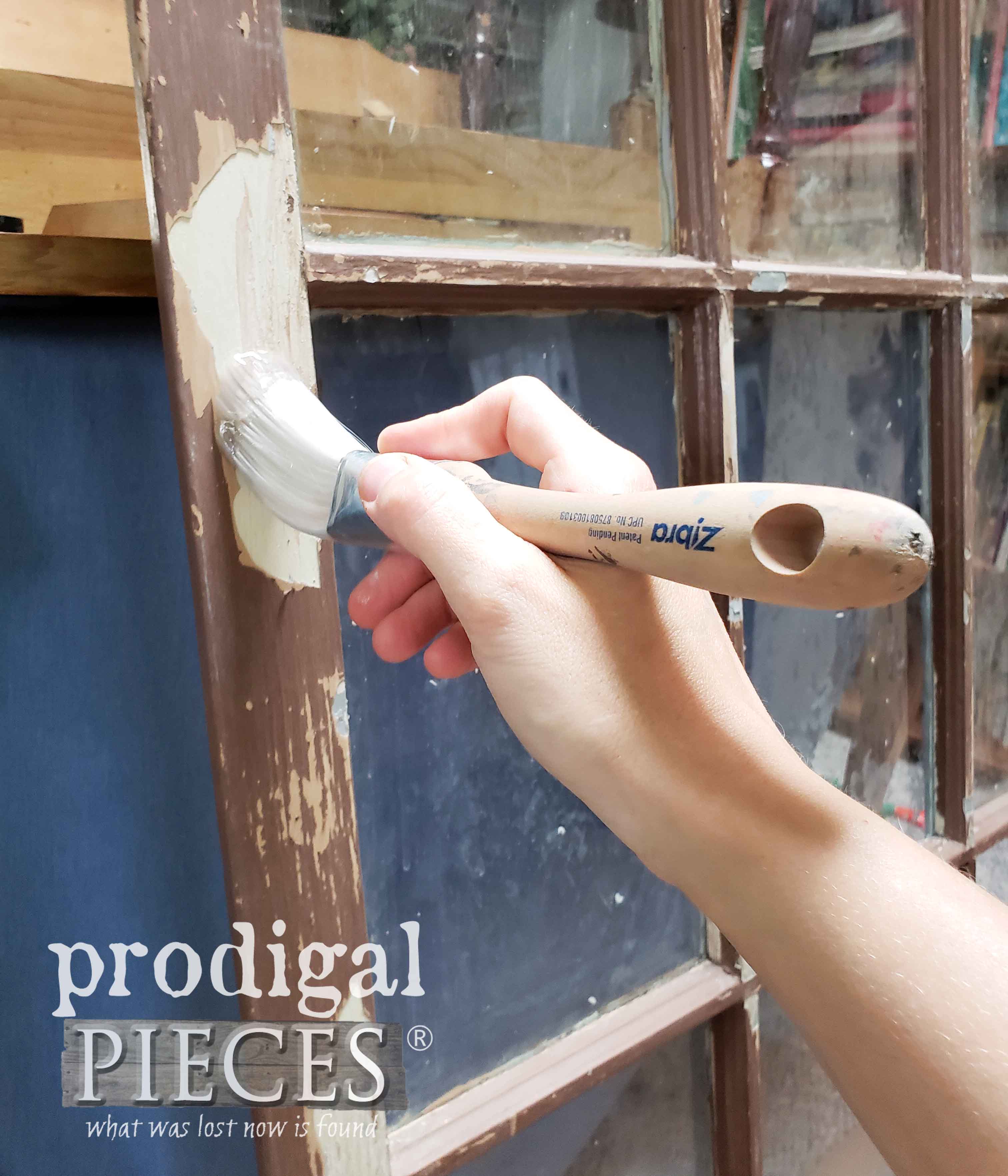 Applying Crackle to Arched Window | prodigalpieces.com