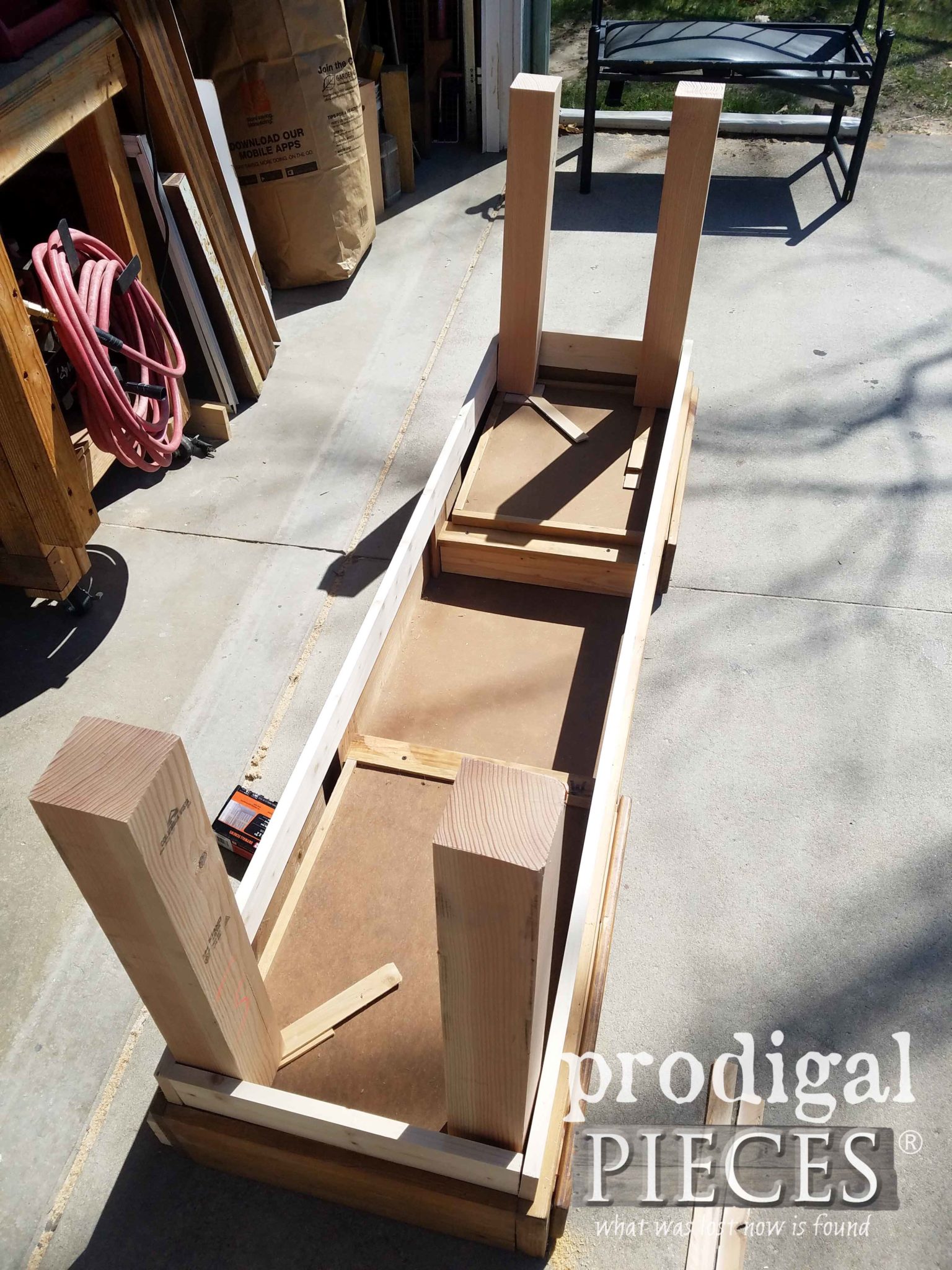 Building Workbench with Reclaimed and New Materials by Larissa of Prodigal Pieces | prodigalpieces.com