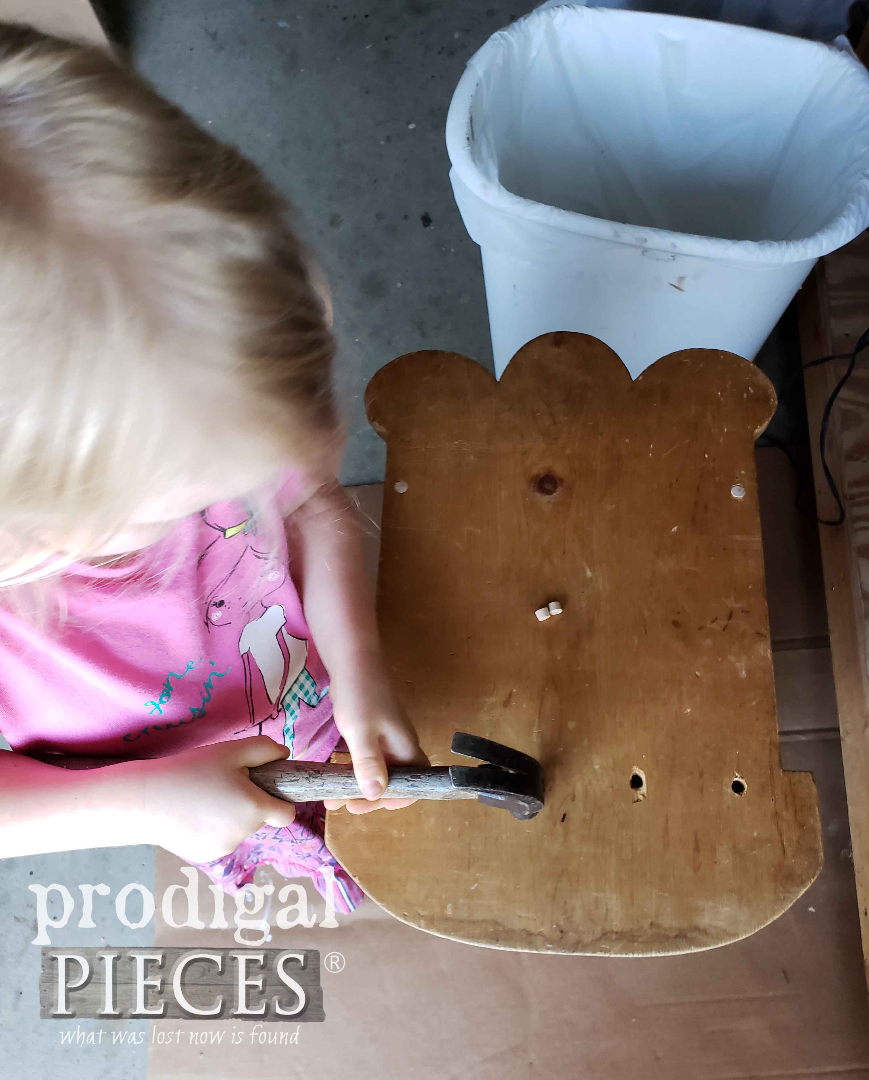Adding Wood Plugs to Doll Cradle | prodigalpieces.com