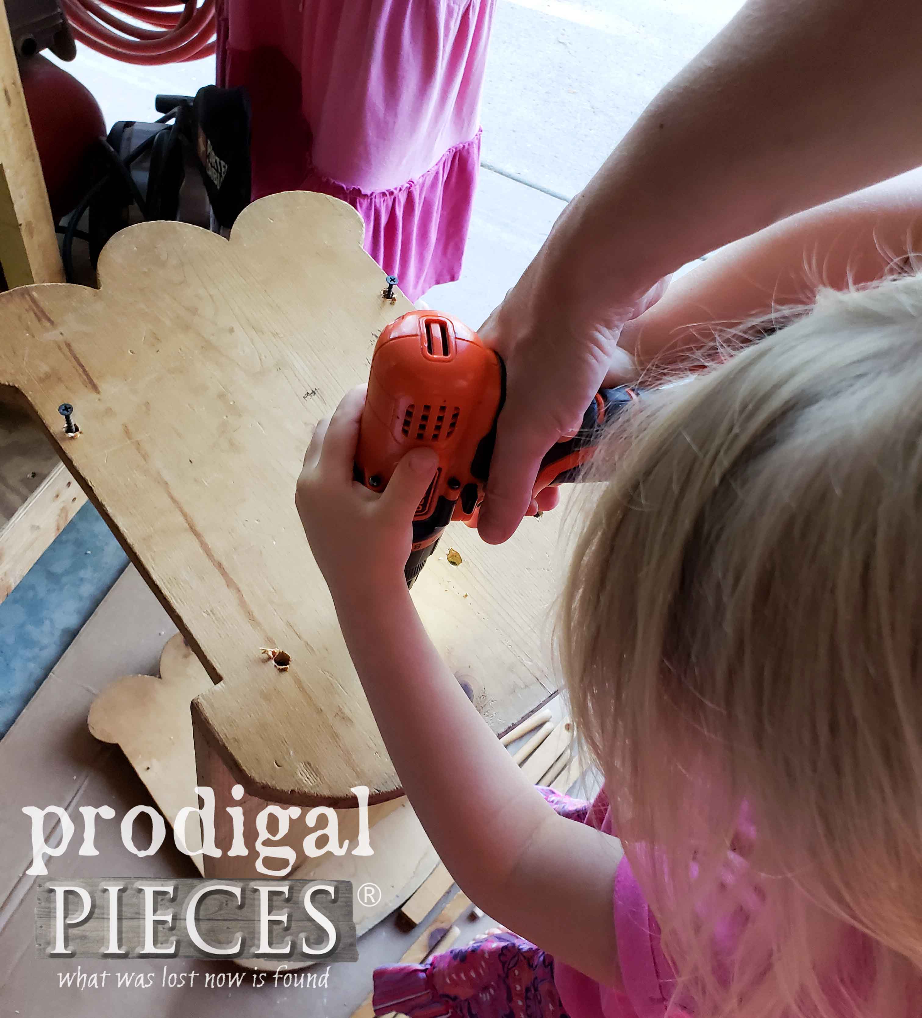 Assembling Wooden Doll Cradle with Toddler Help | prodigalpieces.com