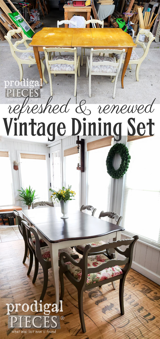 Grab those curbside finds and give them a new look. This dining set makeover is one to see by Larissa of Prodigal Pieces | prodigalpieces.com