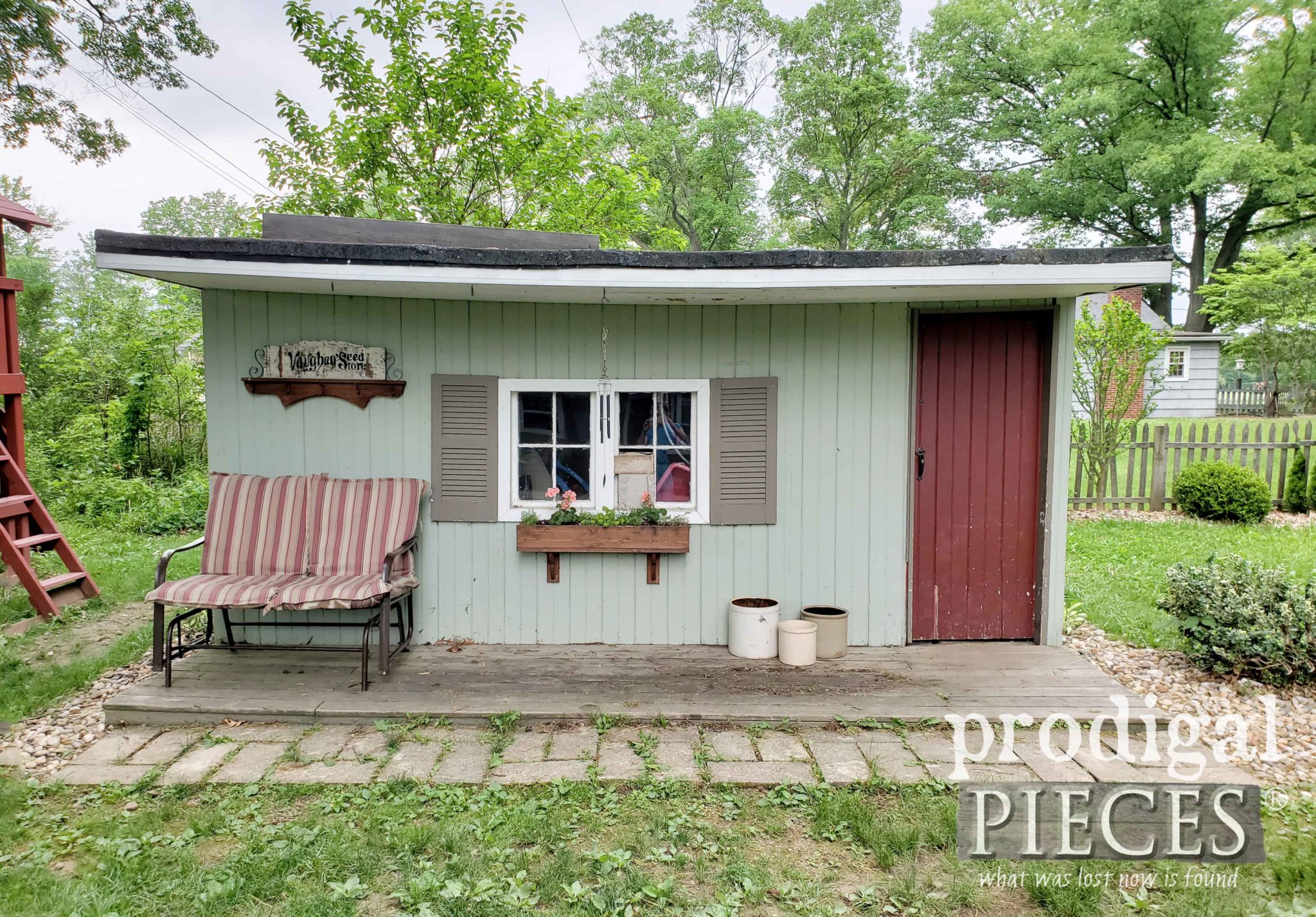 Backyard Garden Shed Before Makeover and Update by Larissa of Prodigal Pieces | prodigalpieces.com