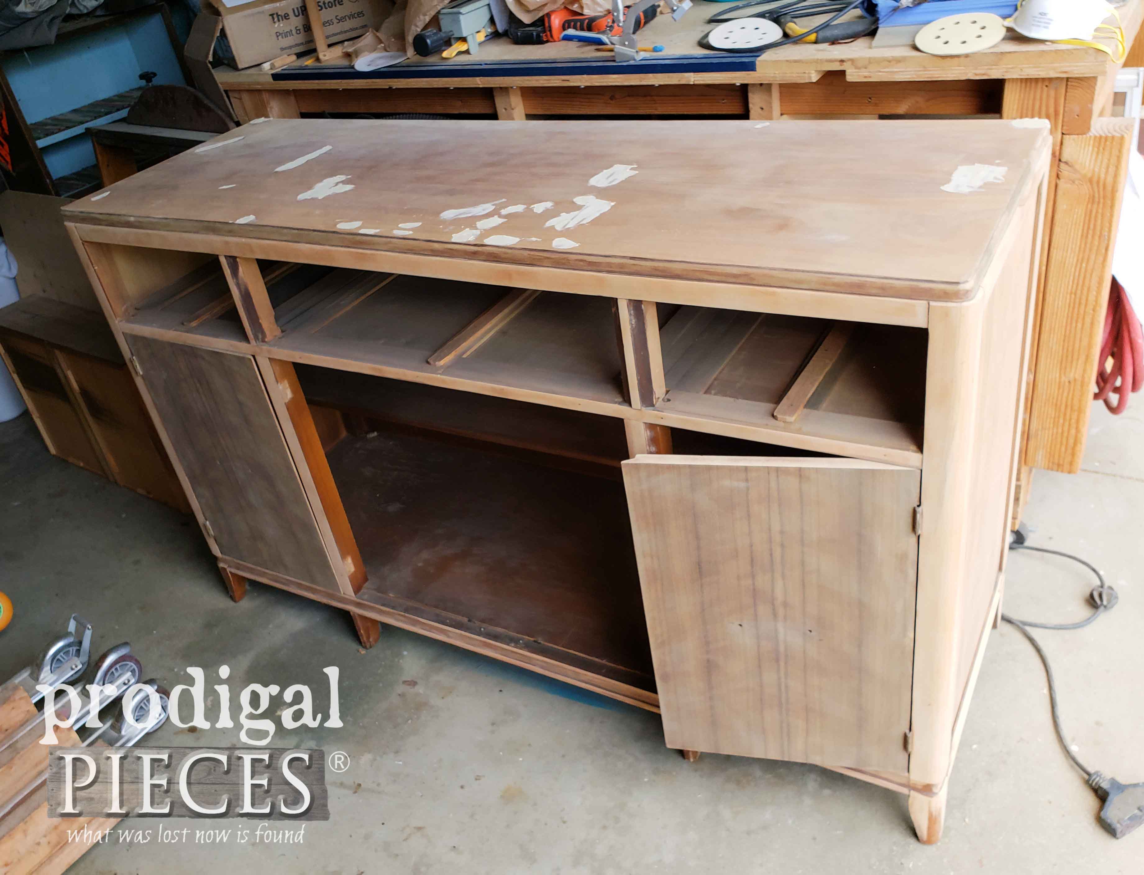 Sanded and Repaired Vintage Art Deco Buffet | prodigalpieces.com