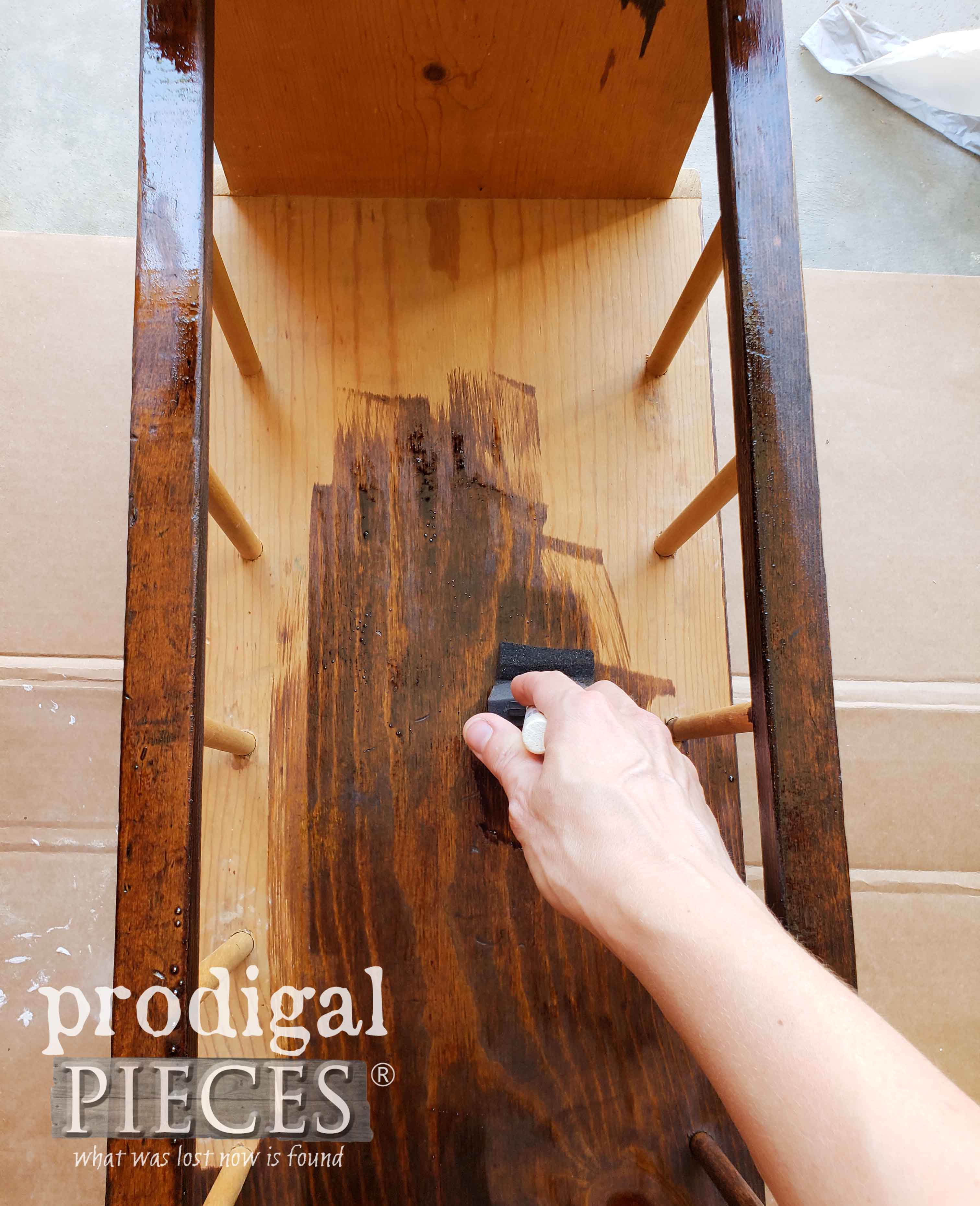 Staining Wood Cradle with Provincial Stain by Larissa of Prodigal Pieces | prodigalpieces.com